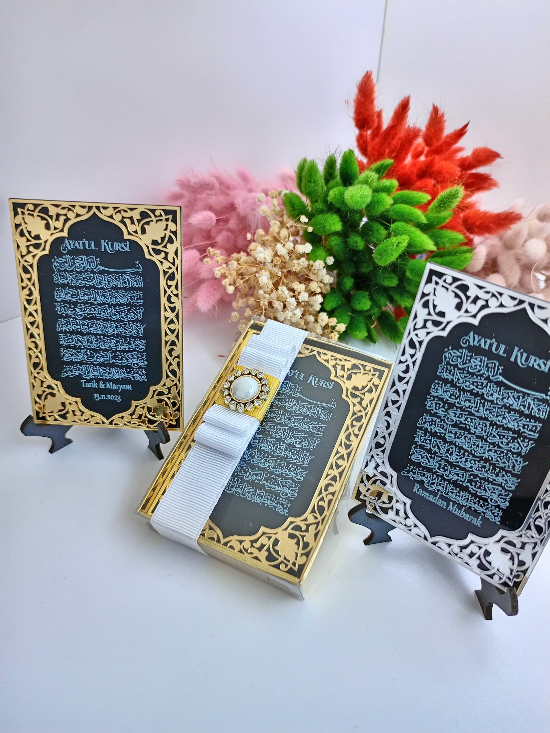 Ayatul Kursi Engraved Acrylic Mirror Frame | Islamic Wedding Favors