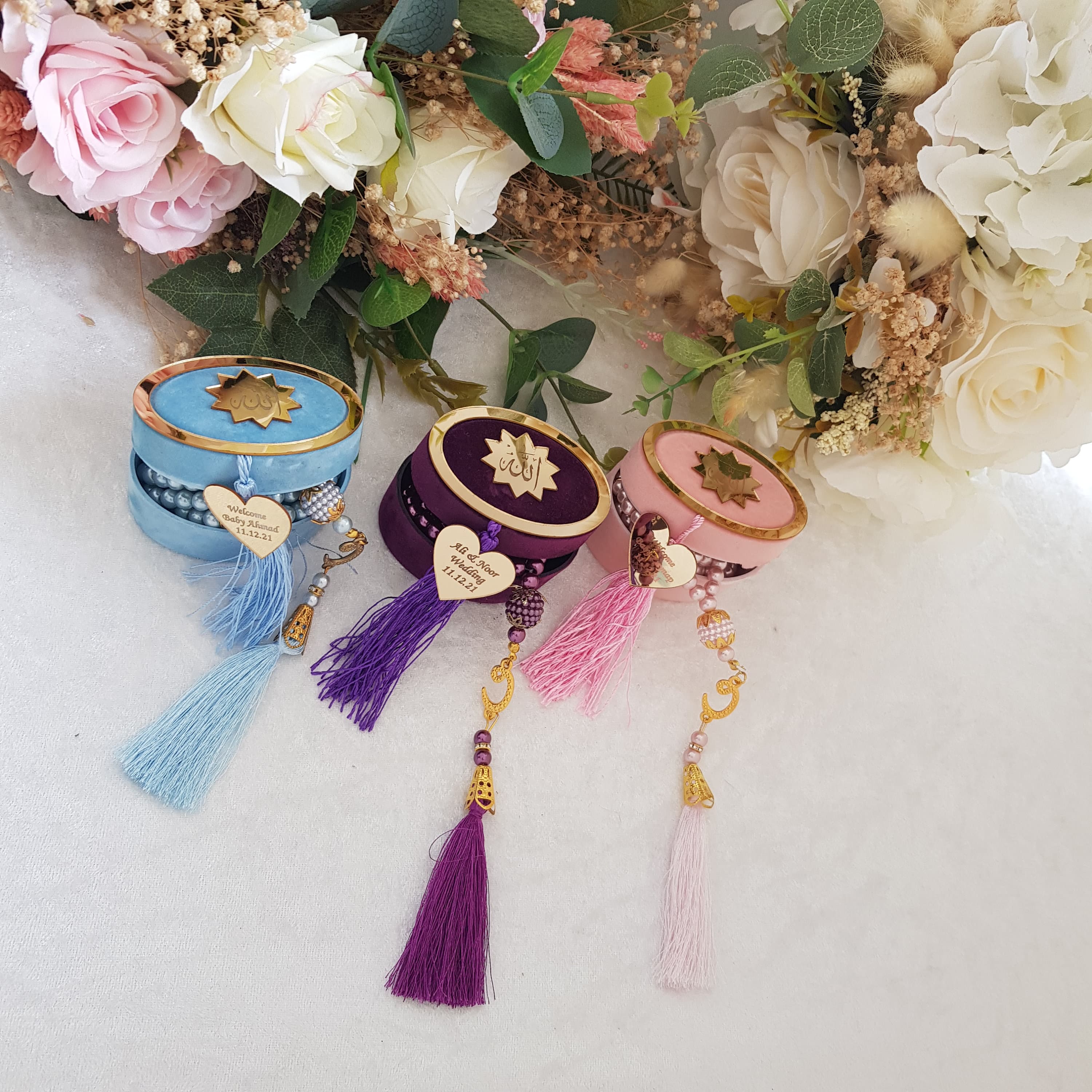 Personalized Prayer Beads Tasbeeh | Islamic Favors in Velvet Box - image 4