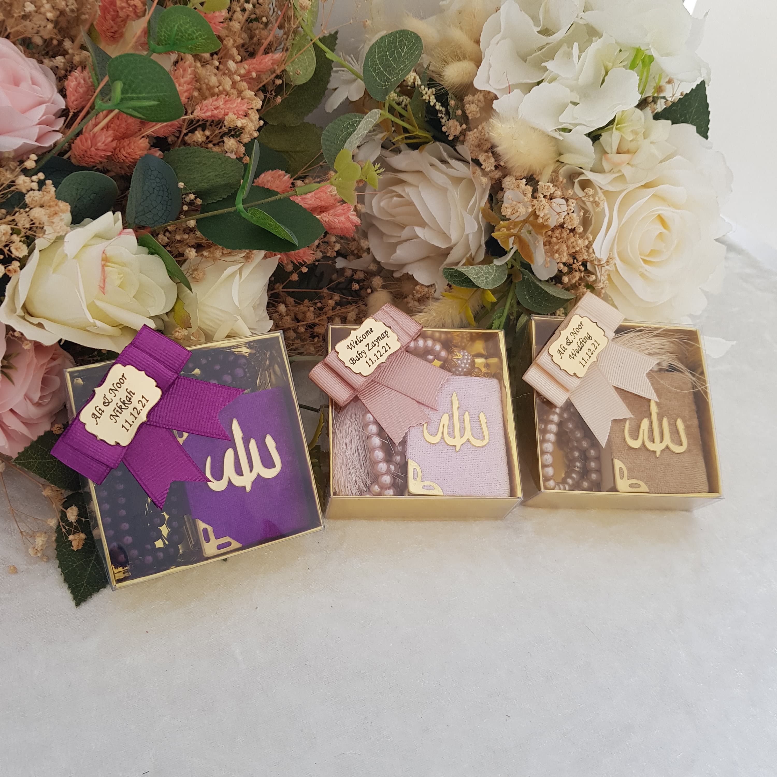 Velvet Mini Quran Pearl Tasbeeh Gift Set | Eid Favor