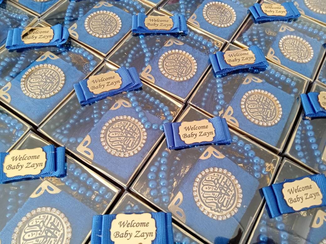 Velvet Mini Quran & Pearl Tasbeeh Gift Set | Islamic Wedding Favor - image 4