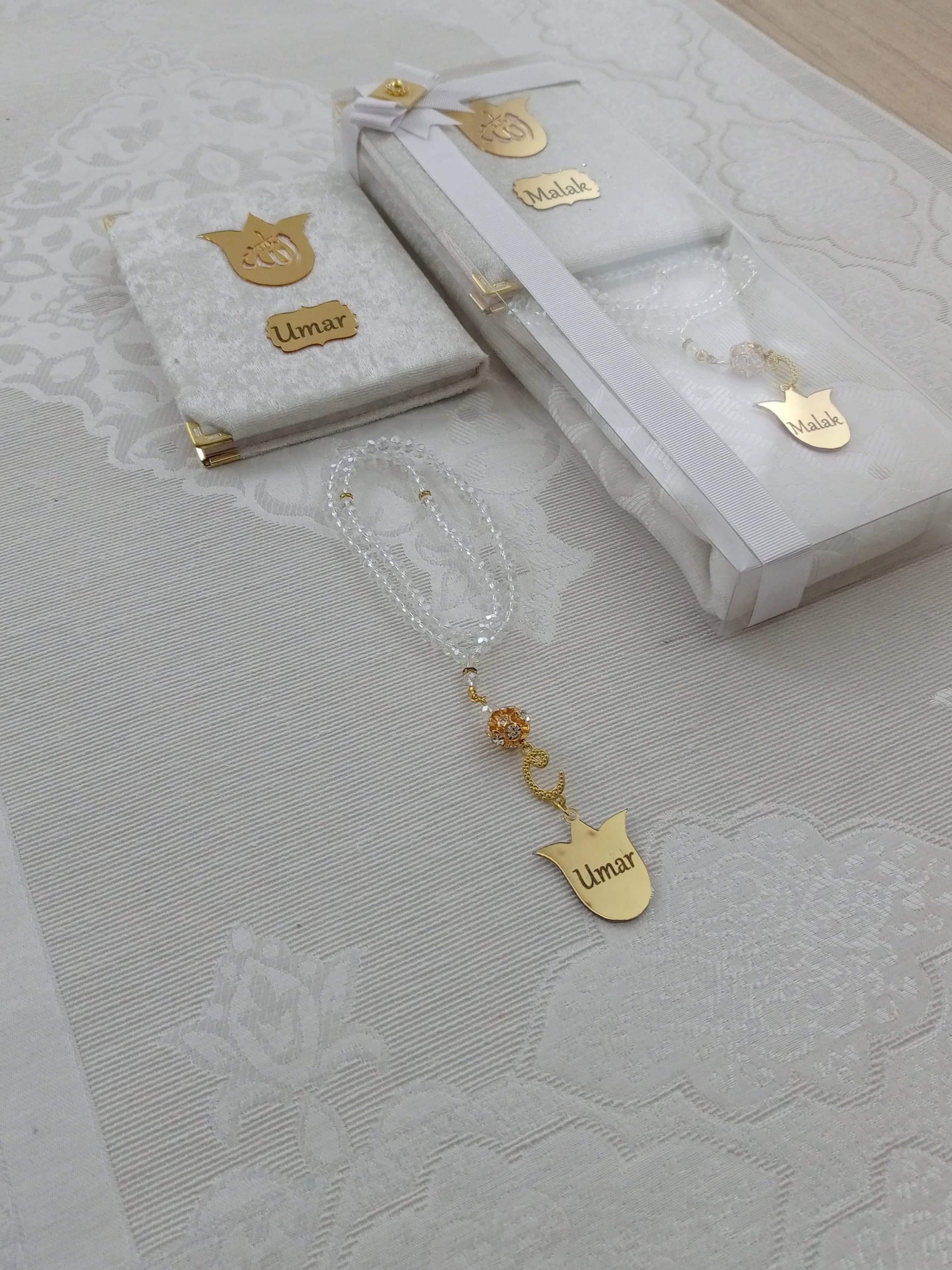 Personalized Prayer Mat Quran Gift Set | Eid, Wedding, Graduation - image 3