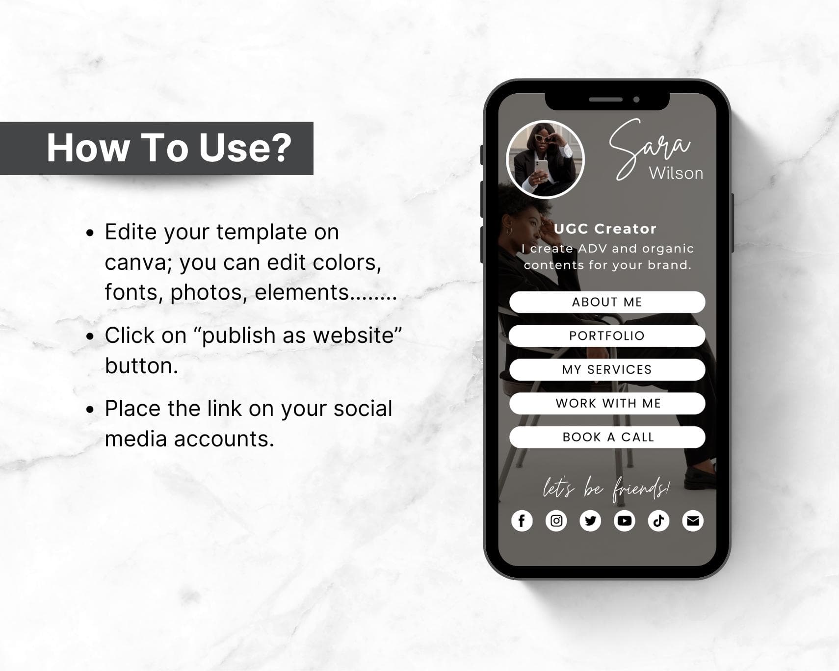Instagram Link In Bio Canva Template, Website Landing Page (Digital Download) - image 5