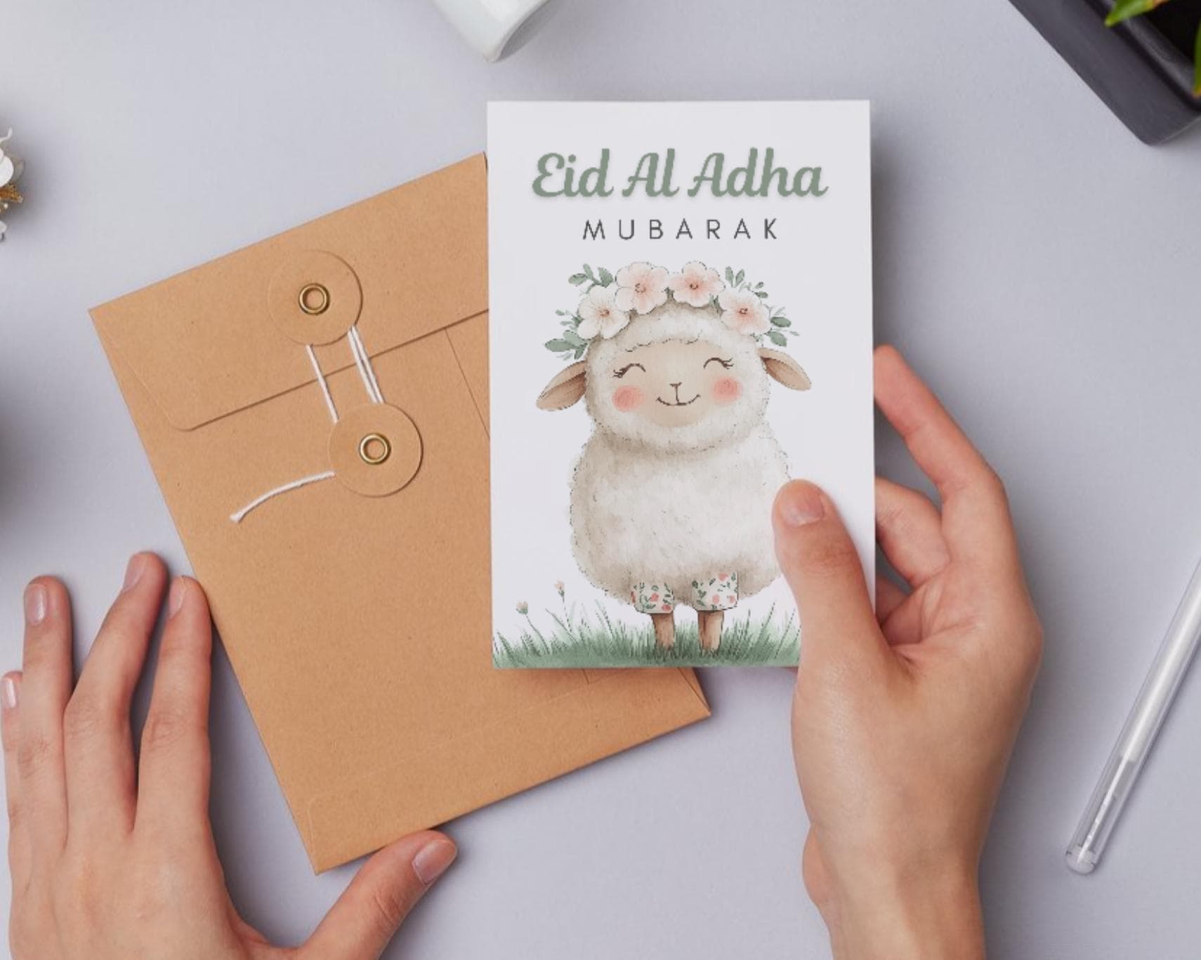 Eid Al Adha Mubarak Card, Printable Greeting Card, 5x7 inch (Digital Download) - image 4