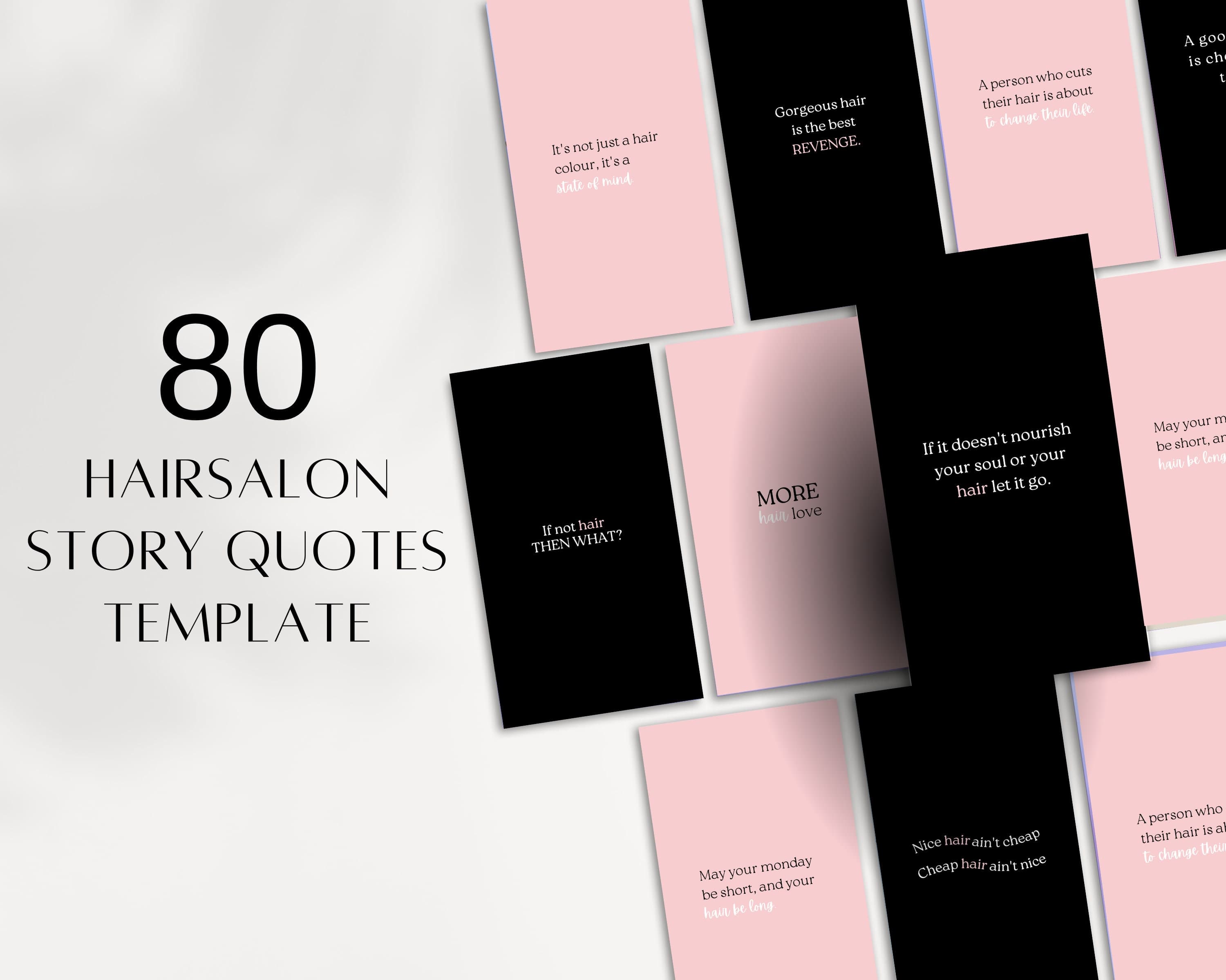 Hair Salon Quotes Template, Instagram Posts and Stories (Digital Download) - image 4