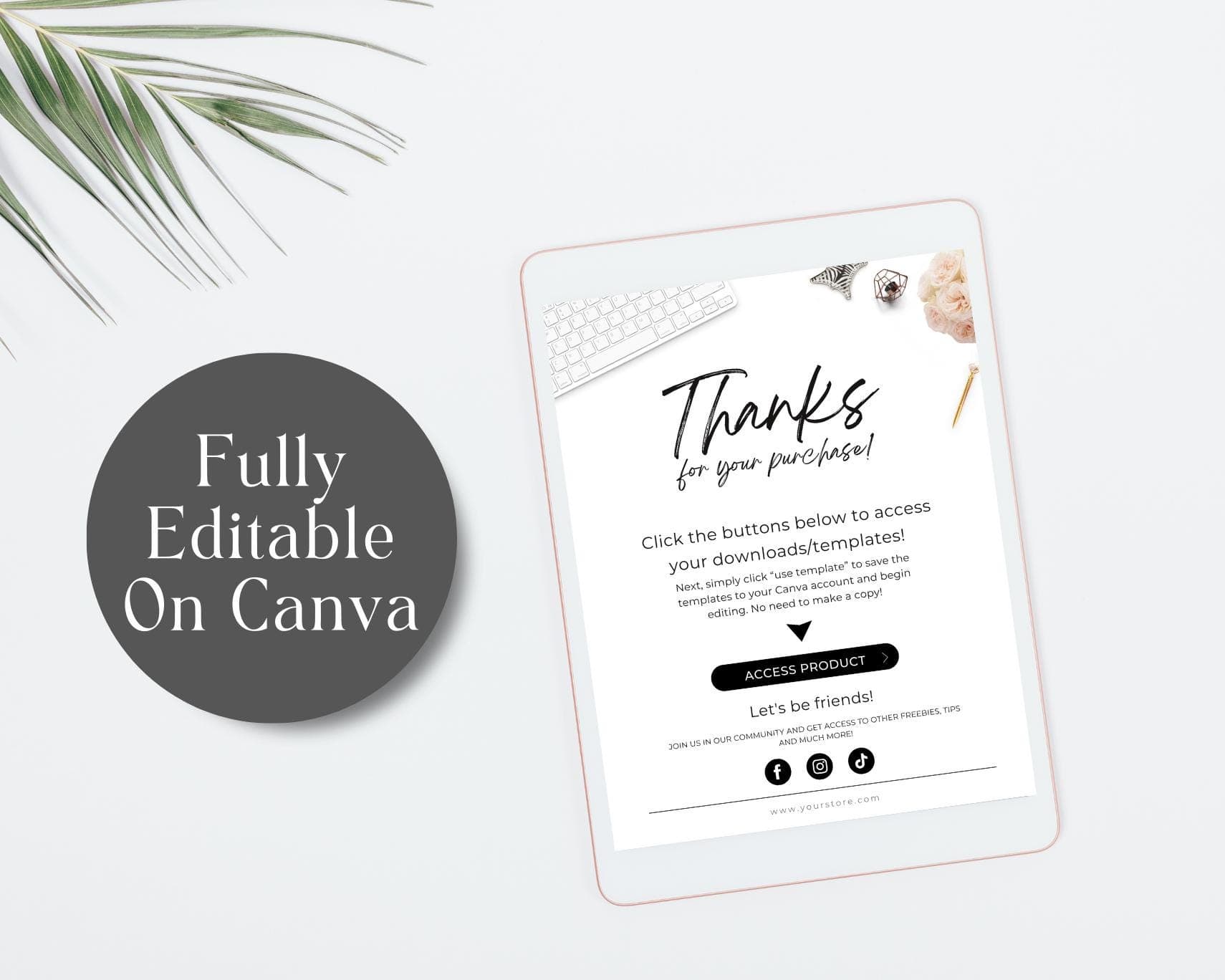 Digital Download Instruction Template, Canva Instructions, Digital Product Canva, Template Link, Link Page, Pdf Canva , Thank You Purchase. - image 4