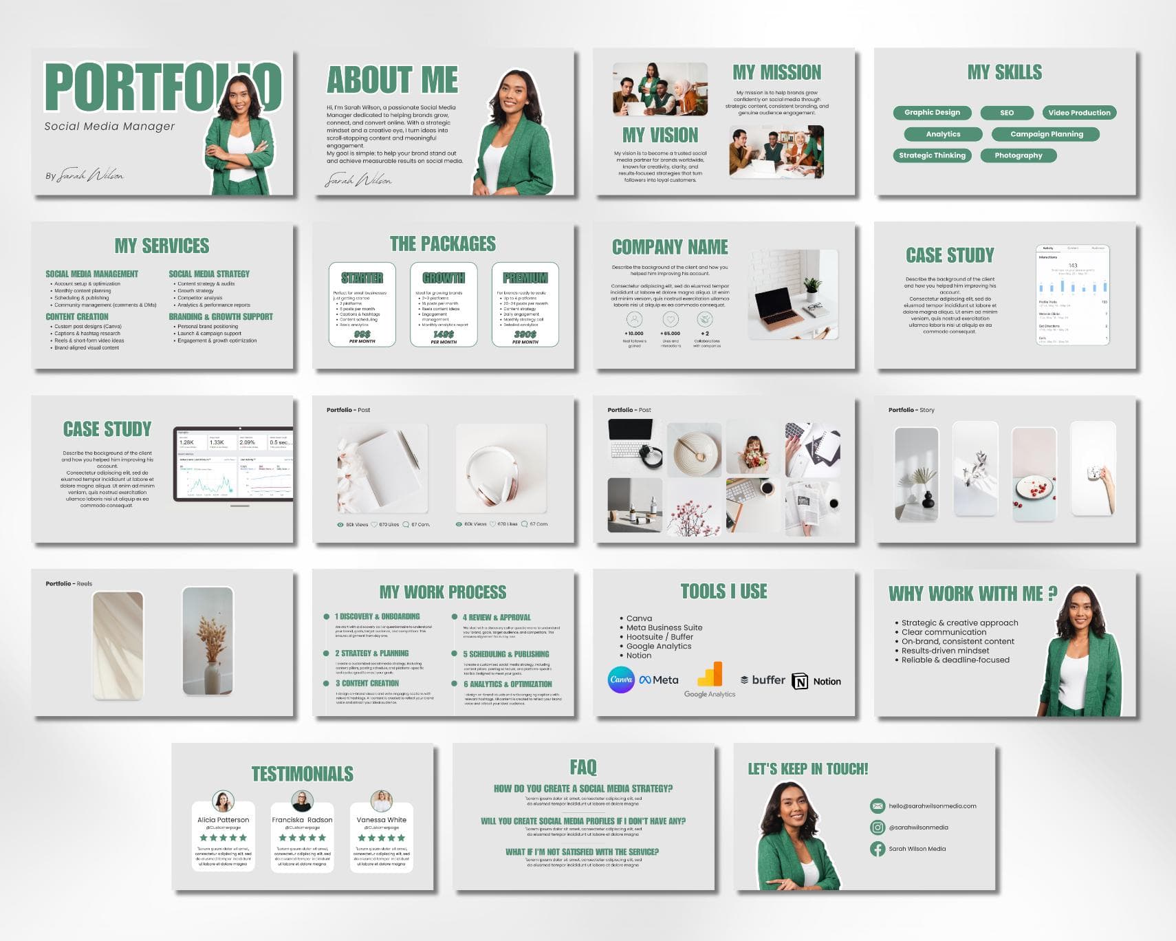 Social Media Manager Portfolio Template – Editable On Canva – Virtual Assistant - image 3