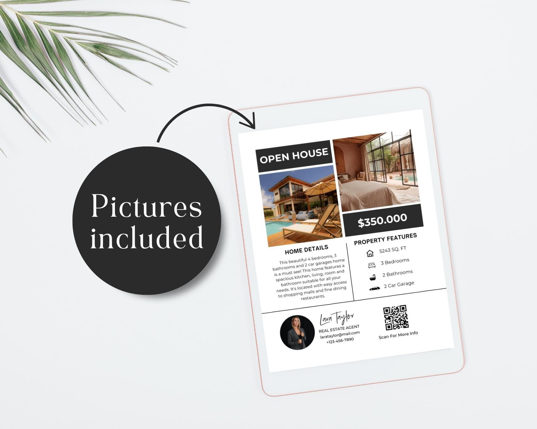 Brokers Open House Flyer Canva Template, Realtor Black And White Editable Flyer, Property Listing - image 5
