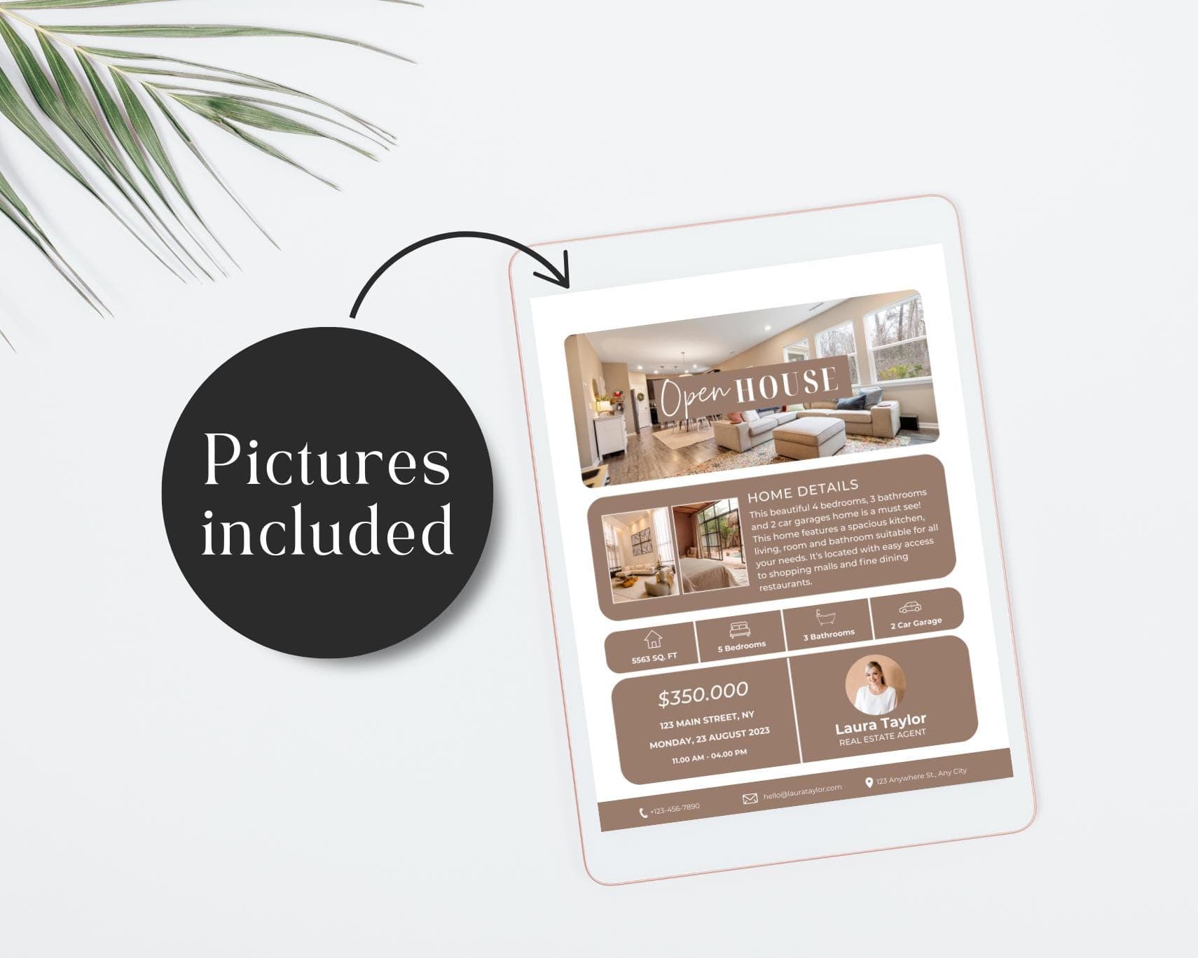 Brokers Open House Flyer Canva Template, Property Listing, Realtor Editable Flyer, Real Estate Marketing, - image 5