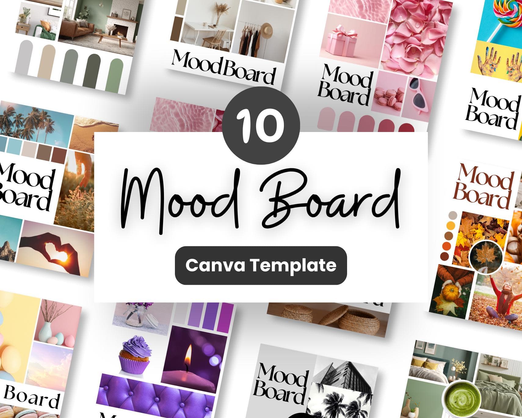 10 Mood Board Kit Bundle | Editable Canva Template