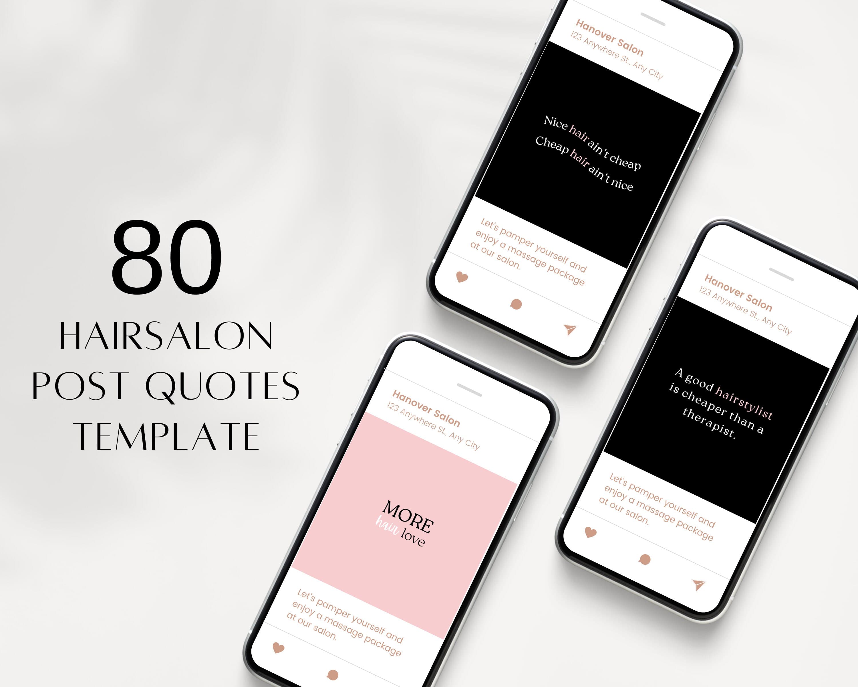 Hair Salon Quotes Template, Instagram Posts and Stories (Digital Download) - image 5