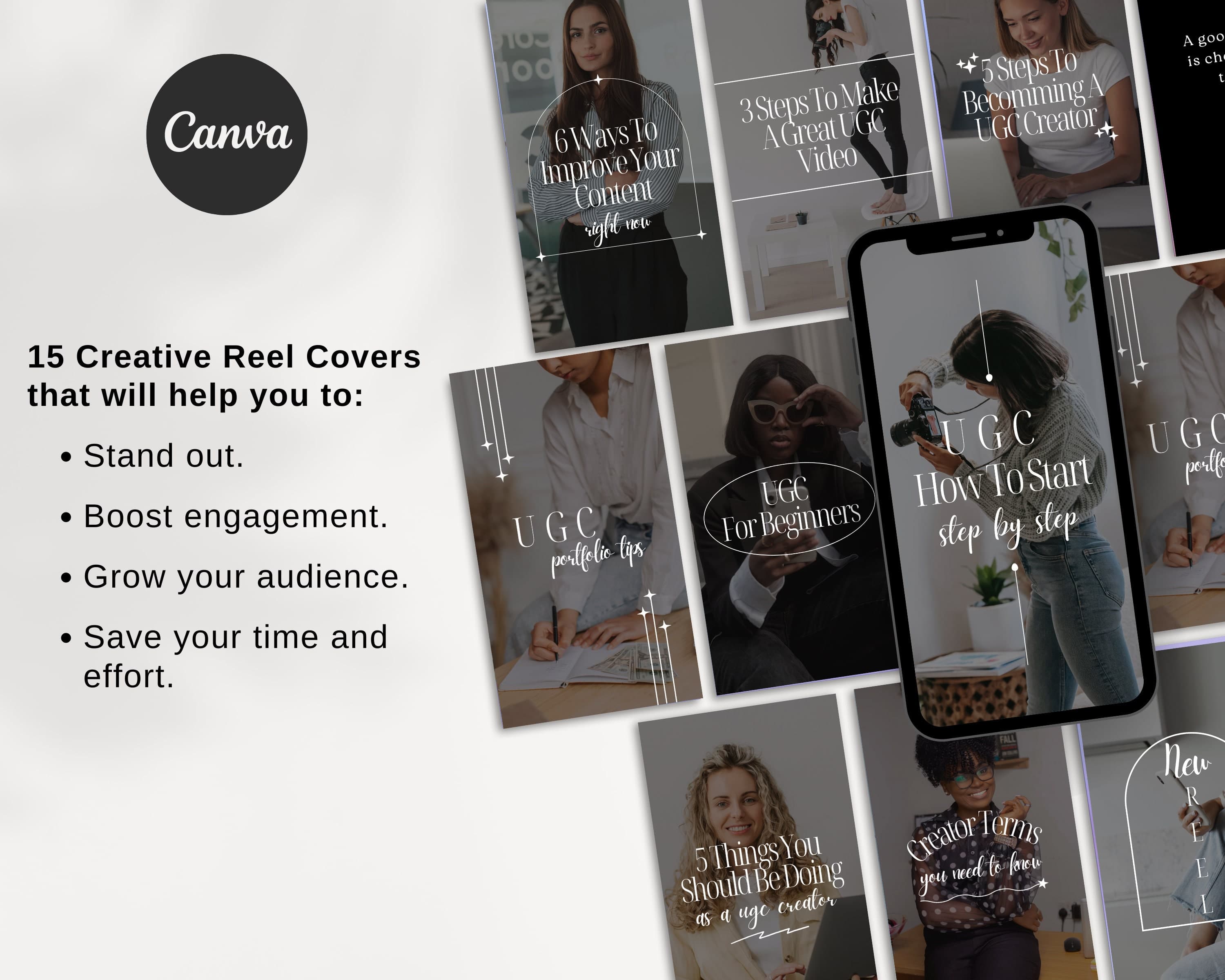 UGC Instagram Reel Covers | 15 Canva Templates (Digital Download) - image 4