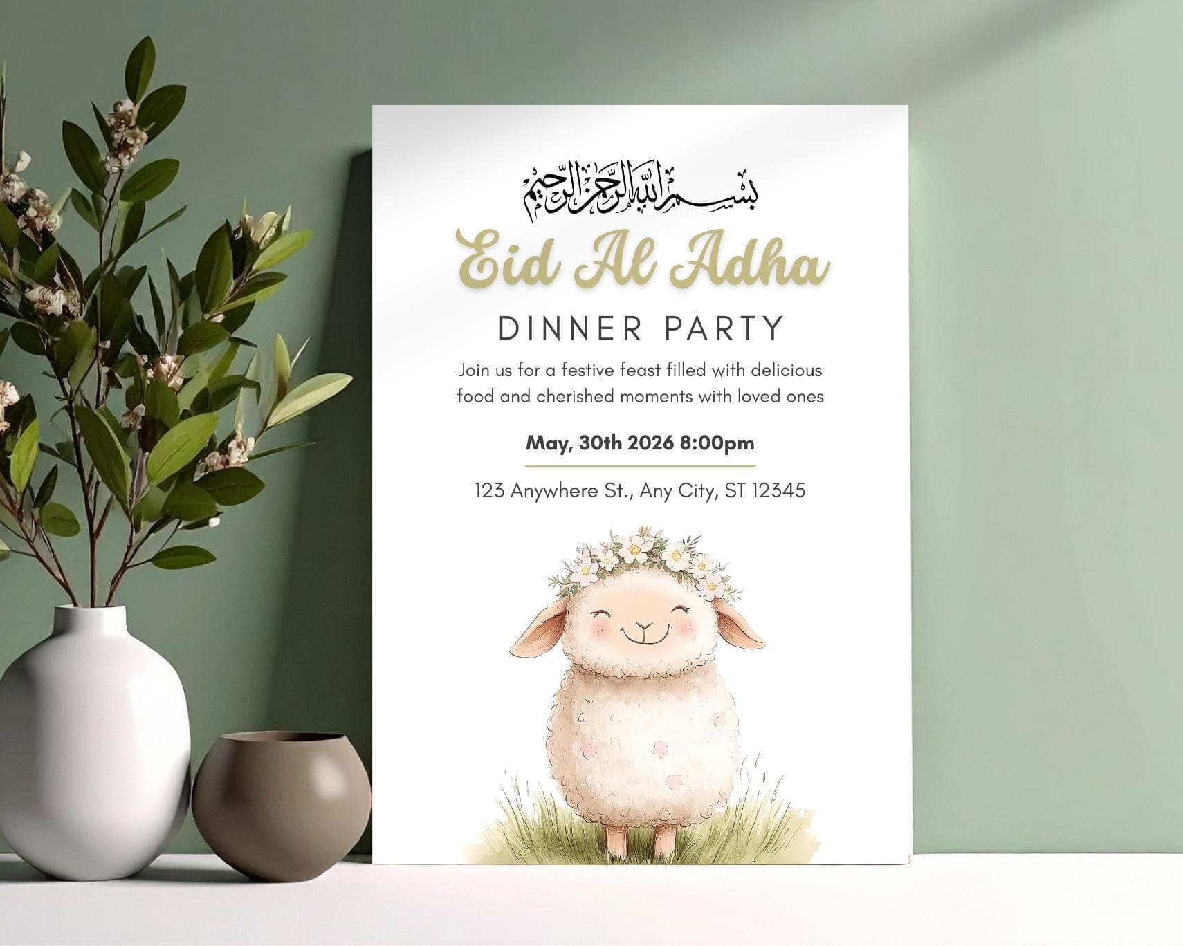 Eid Al Adha Dinner Invitation, Eid Invite Printable PDF (Digital Download) - image 5