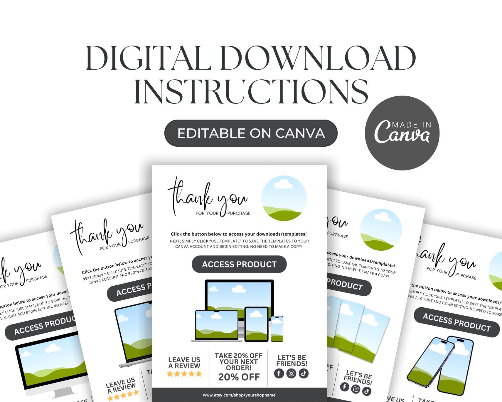 Canva Template Instruction Guide, Etsy Seller Link Page (Digital Download)