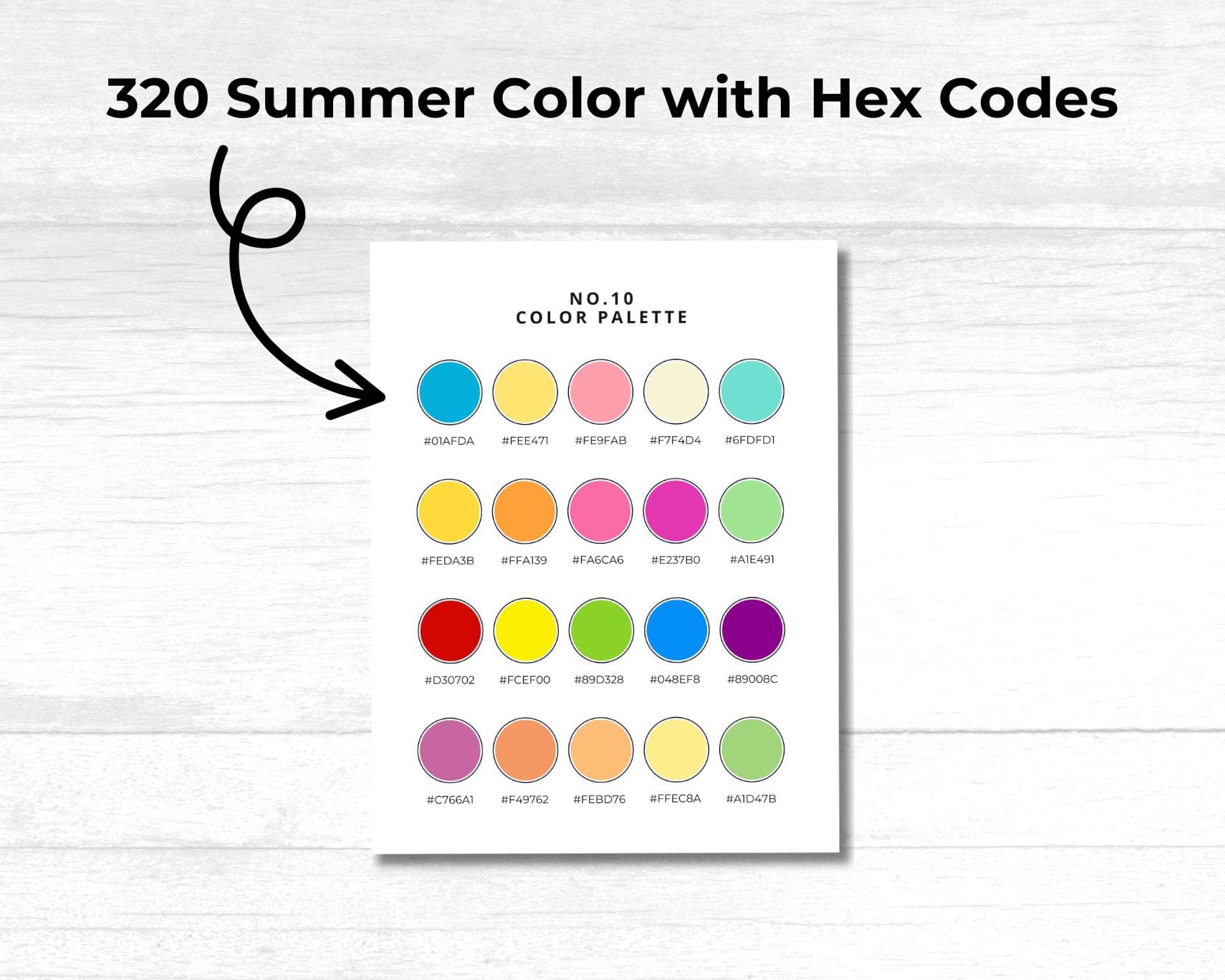 Summer Color Palette with 320 Hex Codes – Digital Download - image 5