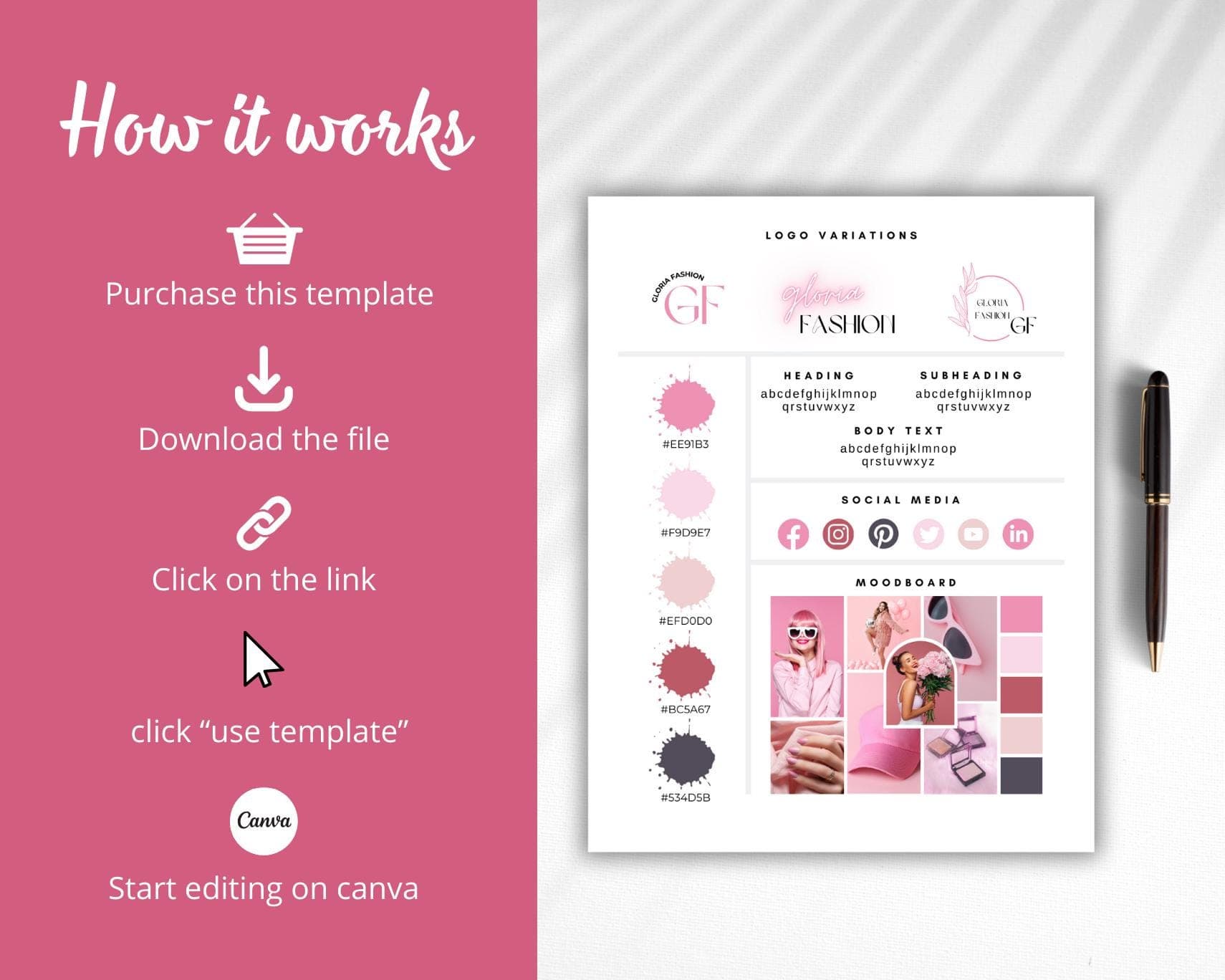 Canva Brand Board Template, Editable Brand Moodboard (Digital Download) - image 5