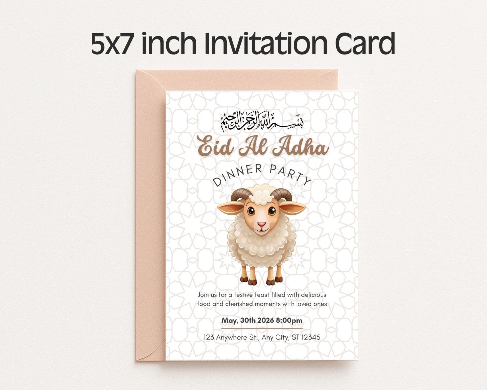 Eid Al Adha Dinner Invitation, Editable Canva Party Invite (Digital Download) - image 4