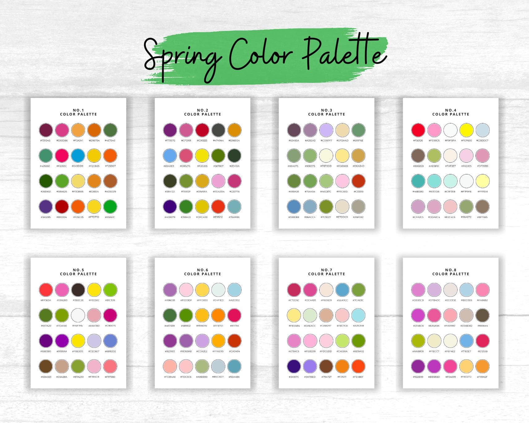 Spring Color Palette with 260 Hex Codes – Canva Template – Instant Download - image 3