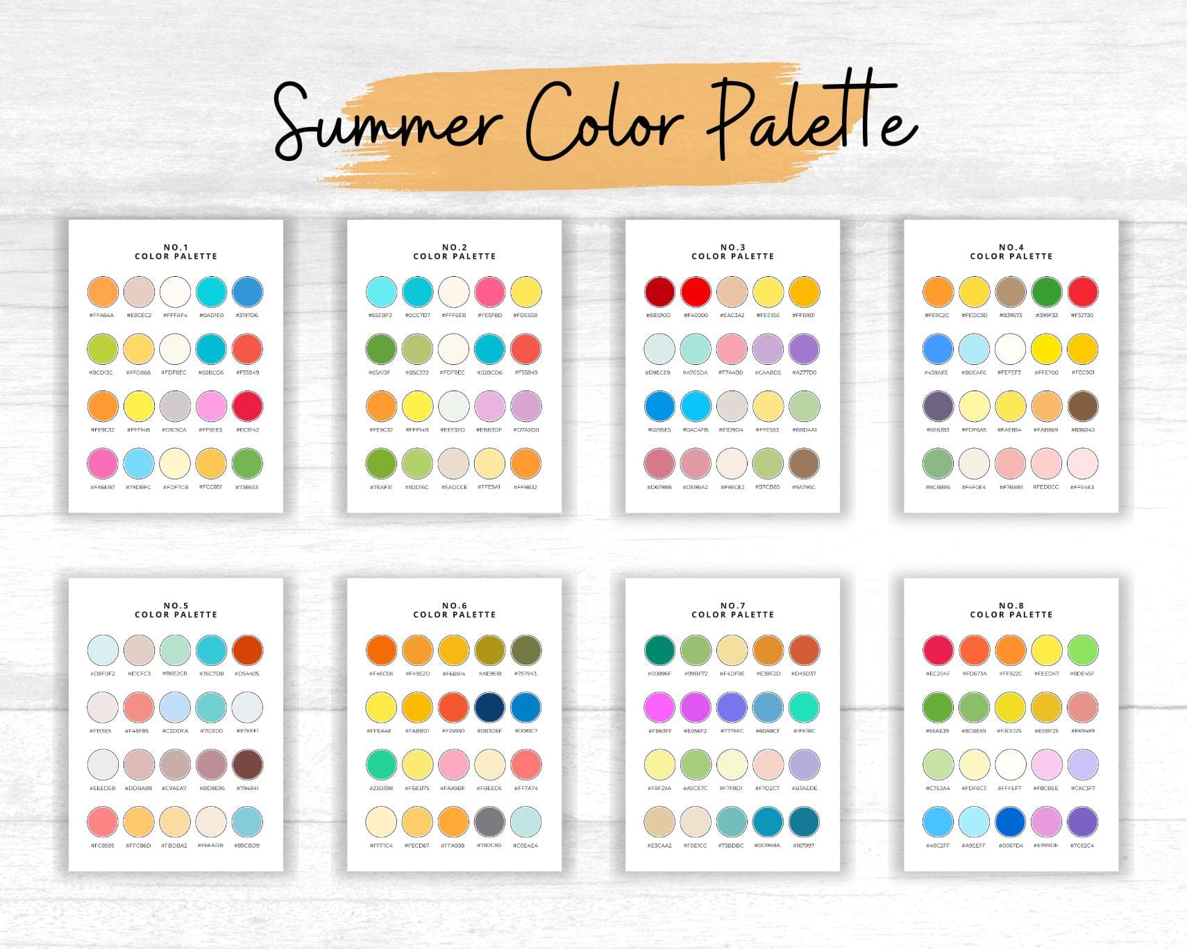 Summer Color Palette with 320 Hex Codes – Digital Download - image 4