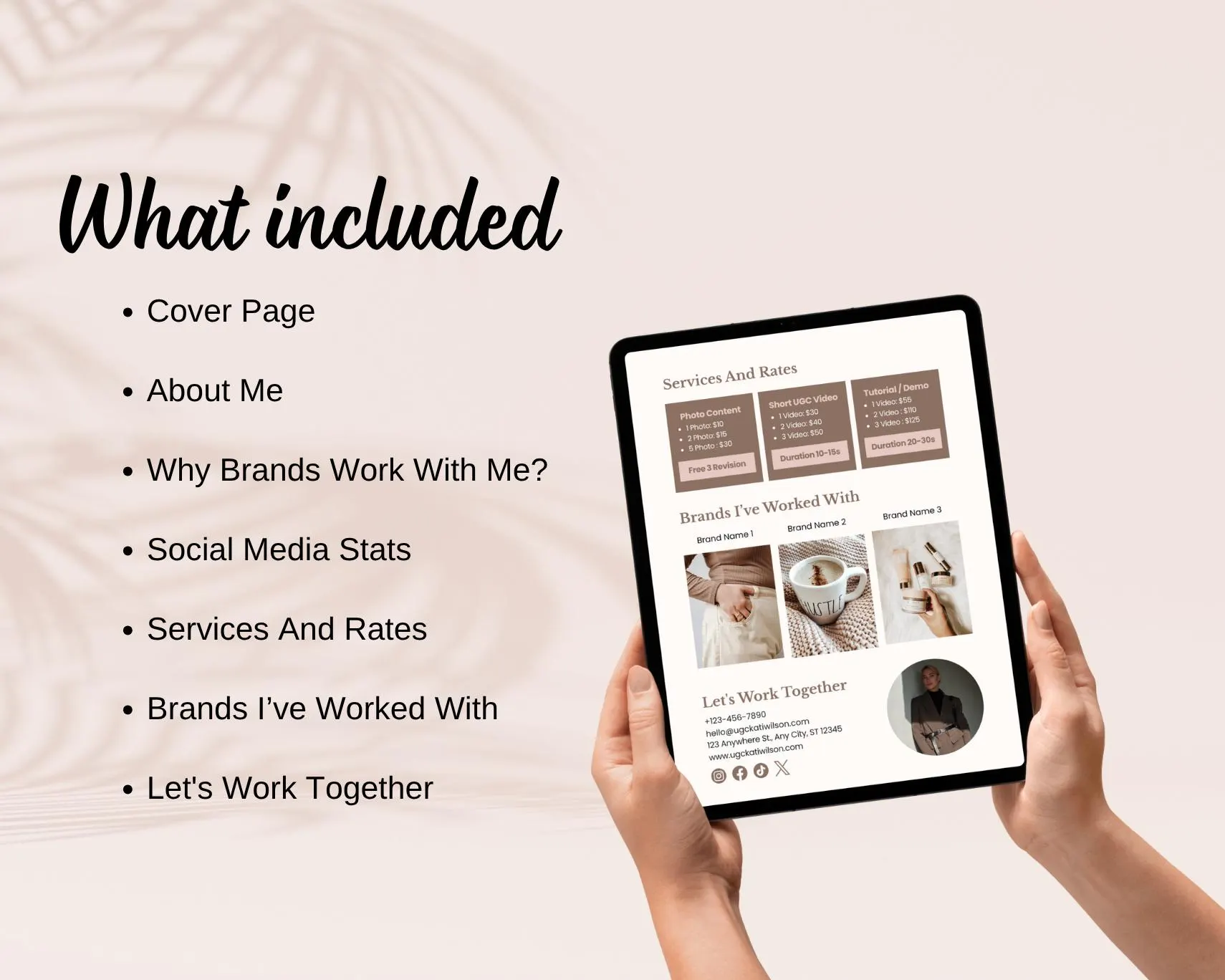 UGC Media Kit Canva Template, Influencer Portfolio, Editable Content Creator Rate Card, Digital Download - image 4