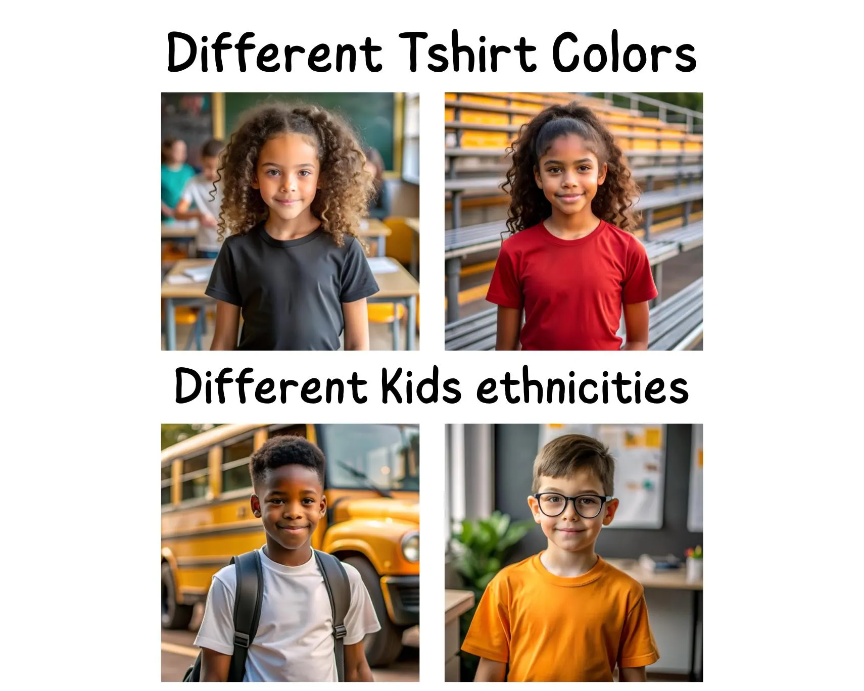 Back to School Kids Tshirt Mockup Bundle, Boy Girl Models, (Digital Download) - image 5