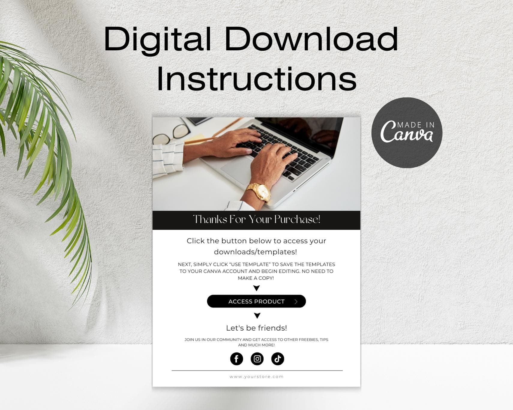 Canva Template Instruction Guide, Digital Download (PDF)