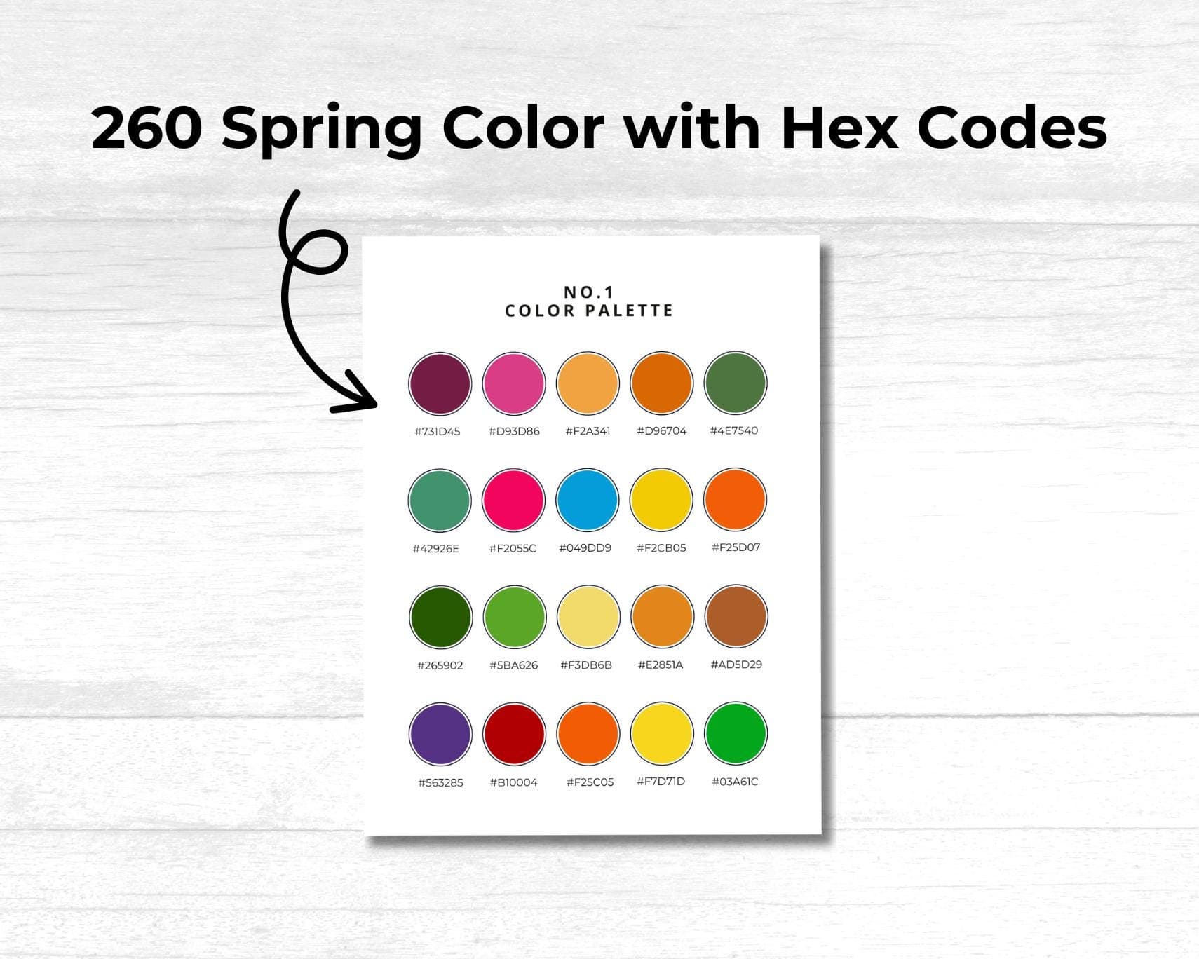 Spring Color Palette with 260 Hex Codes – Canva Template – Instant Download - image 5