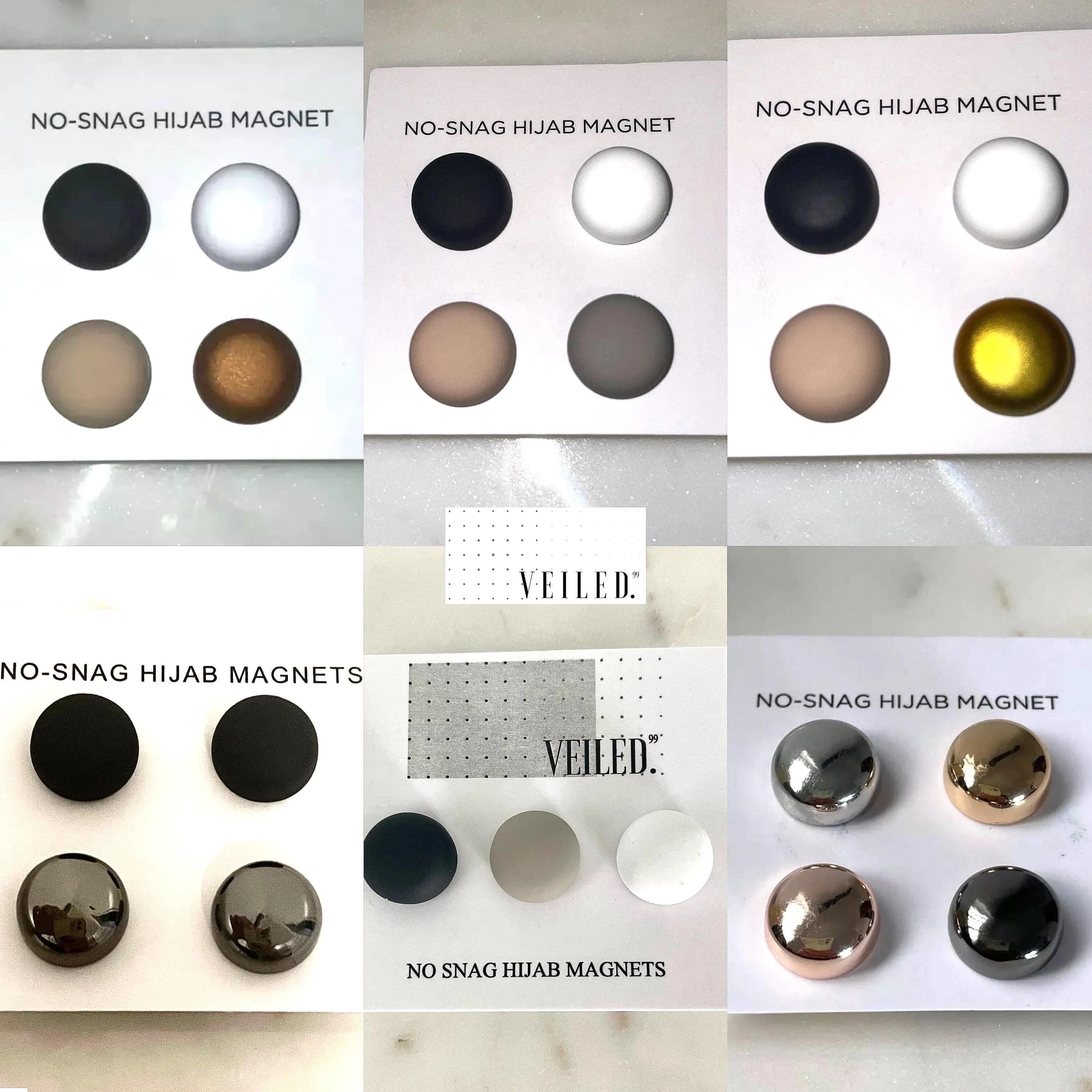 HIJAB•Magnet COLLECTIONS Matte Metallic Crystal Strong No-Snag Scarf Brooch Pin Set (PACKS)