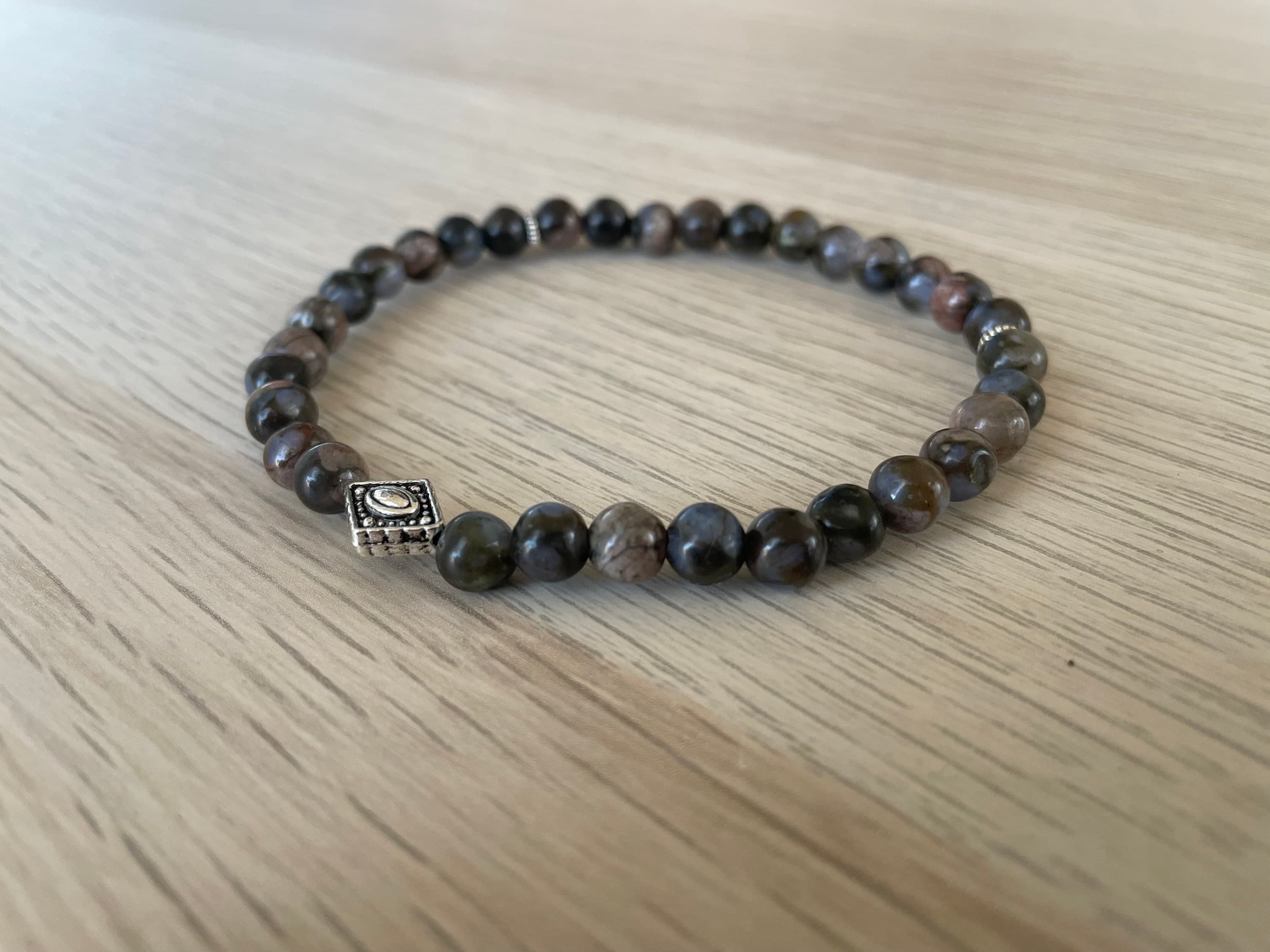 Blue Pattern Jasper Tasbih Bracelet