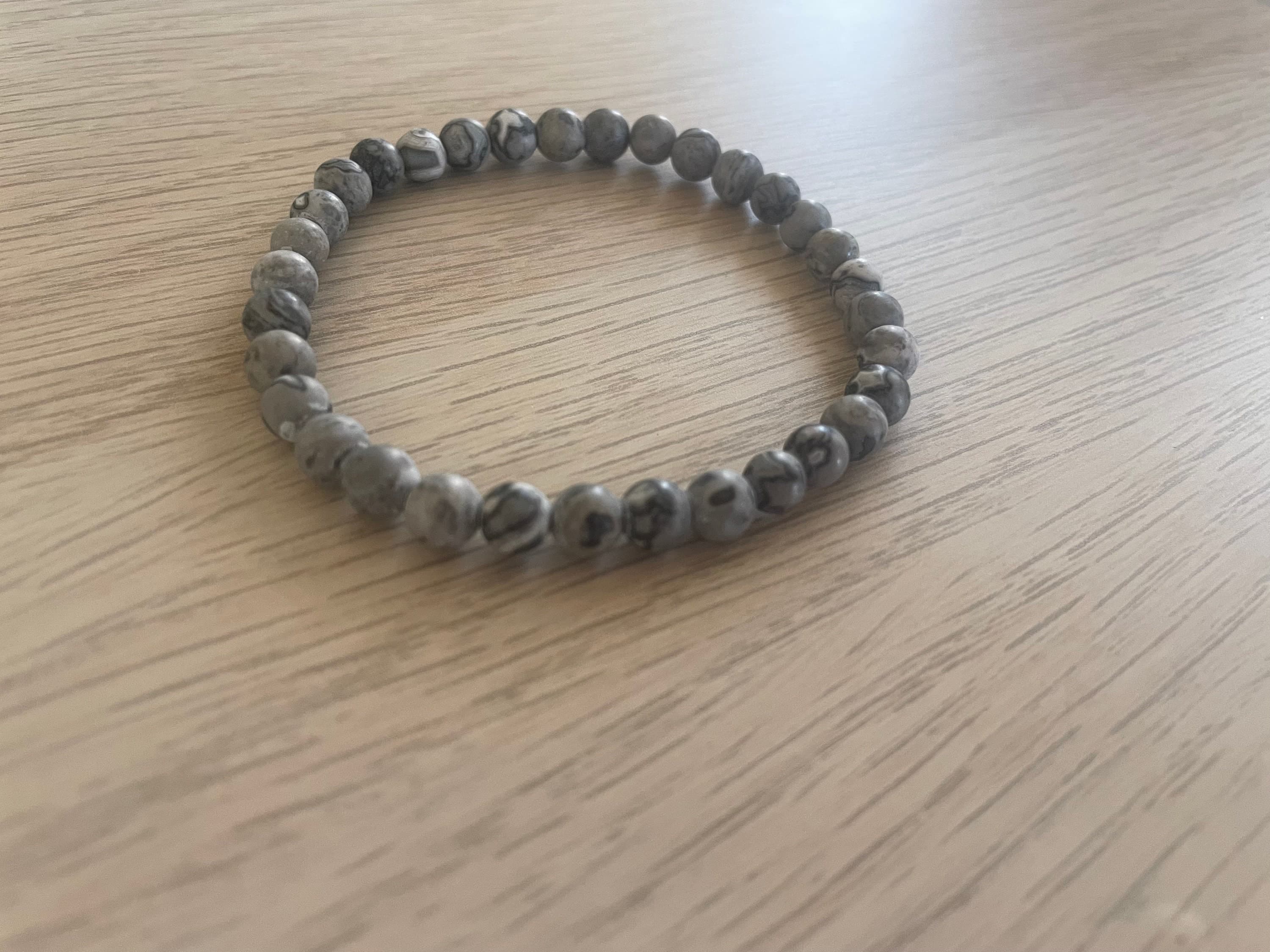 Map Stone Picasso Jasper Bracelet (33 beads) - image 3