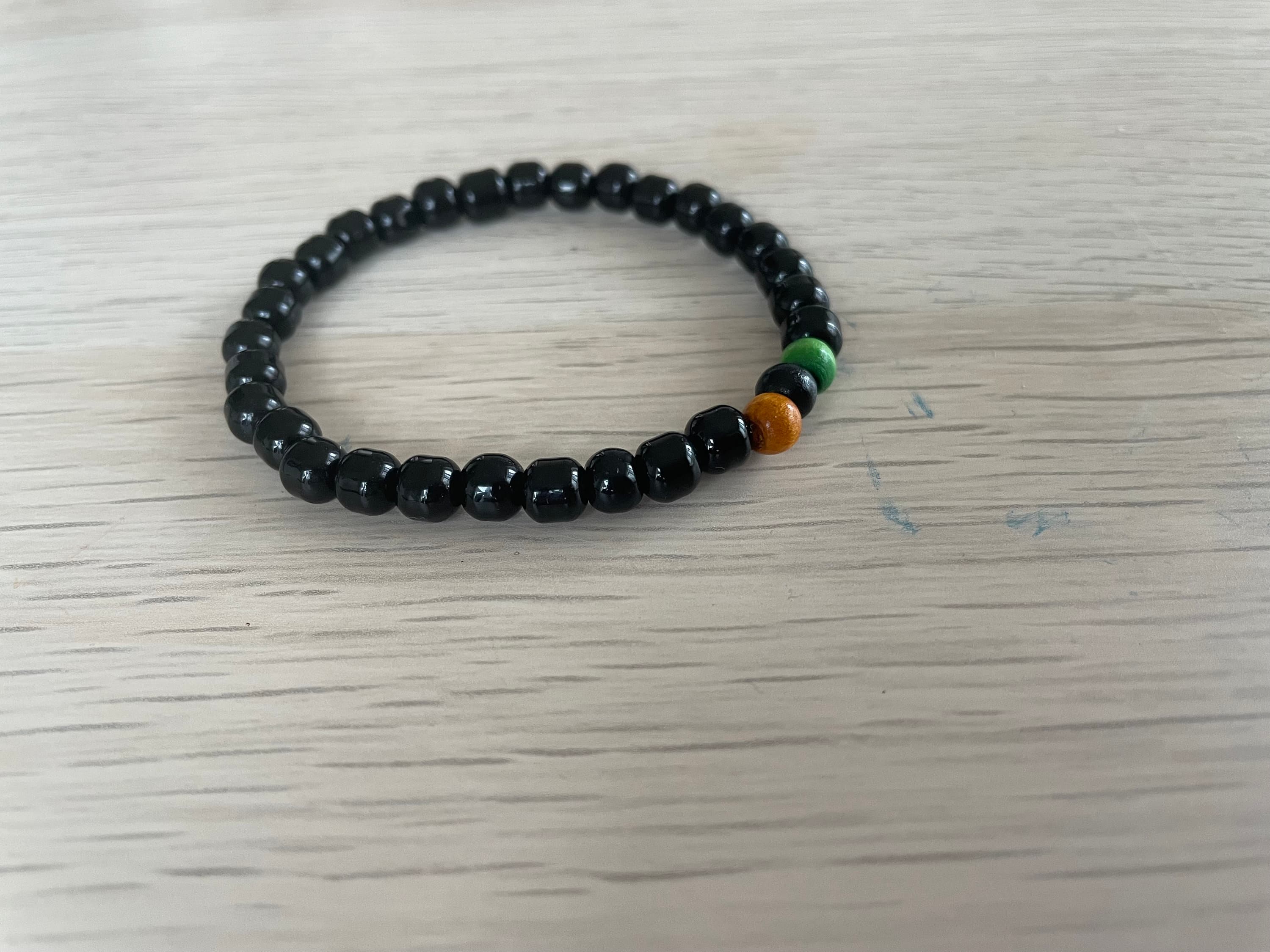 Black Glass Bead Bracelet