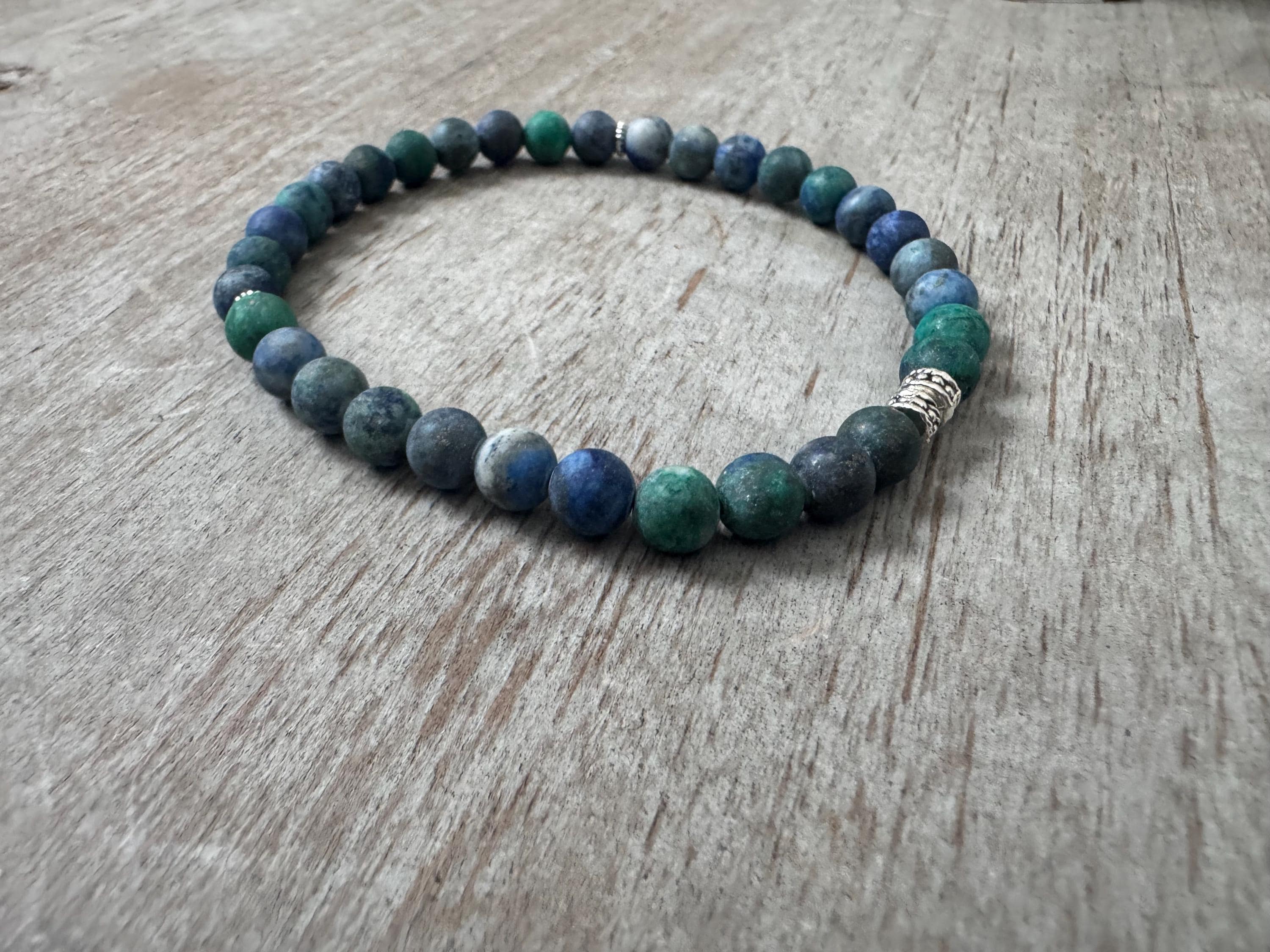 Matte Chrysocolla Lapis Tasbih Bracelet (33 beads) - image 4