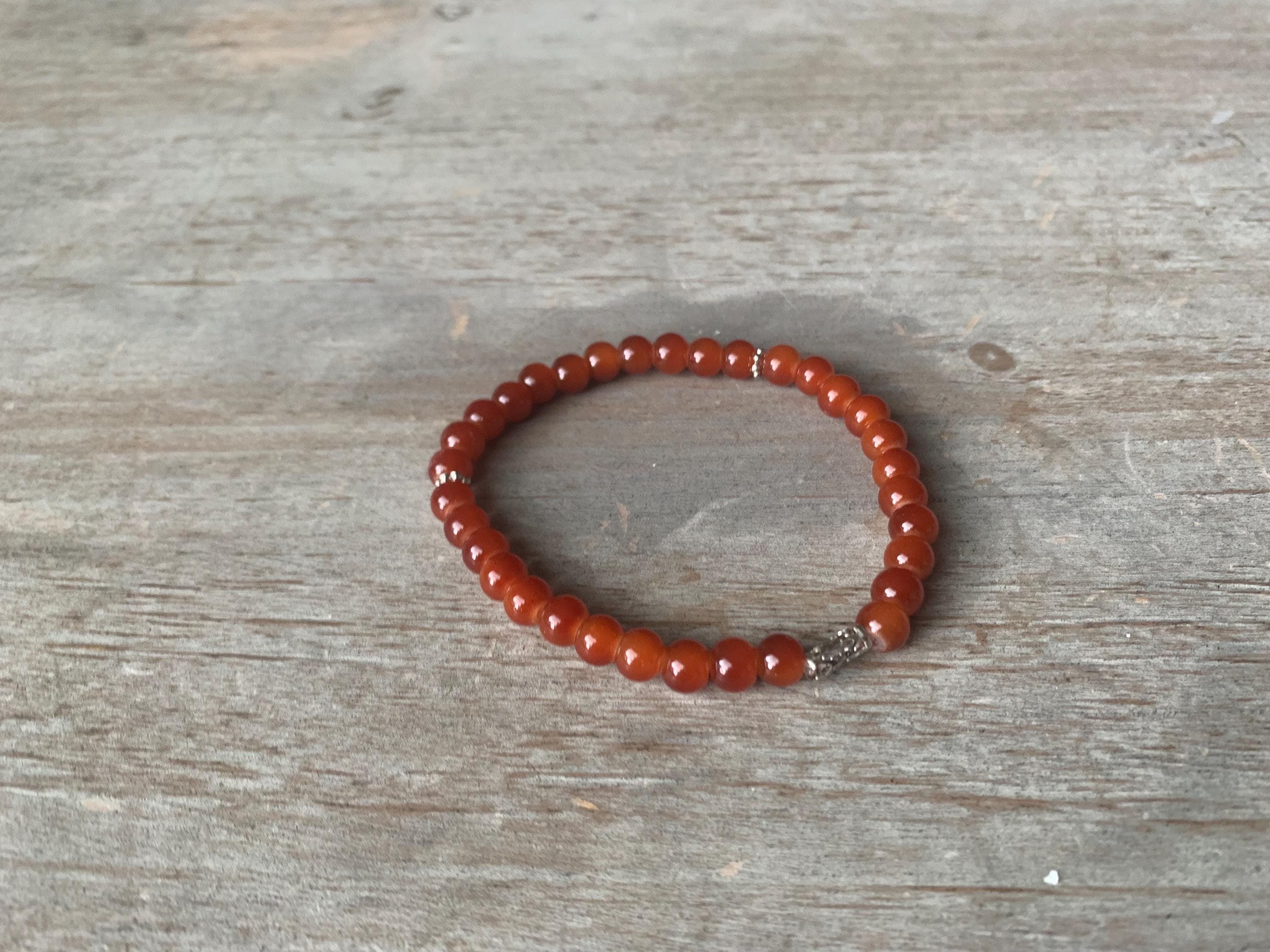 Dark Rust Orange Glass Bead Tasbih Bracelet (33 Beads) - image 3