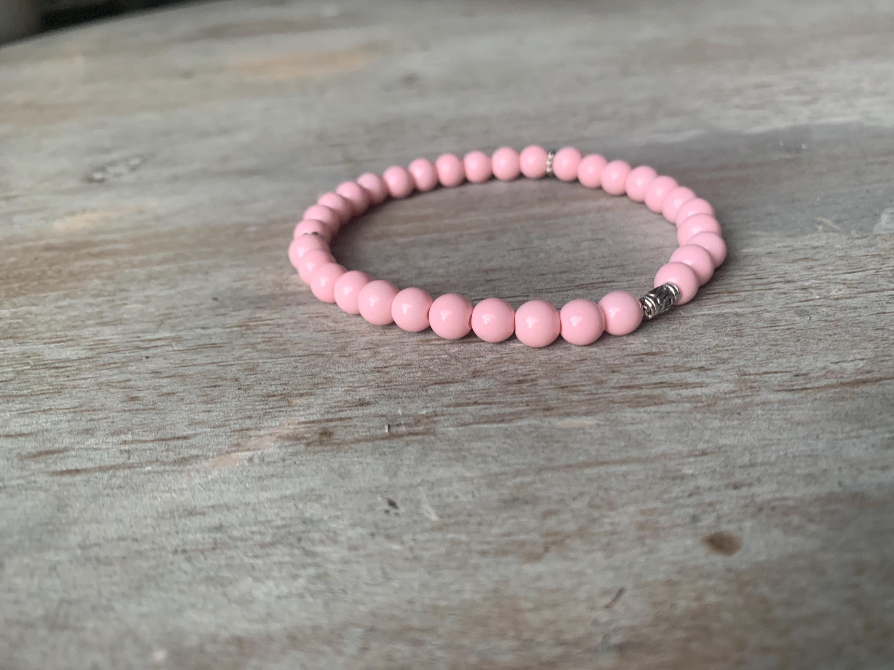 Light Pink Glass Bead Tasbih Bracelet (33 Beads) - image 4
