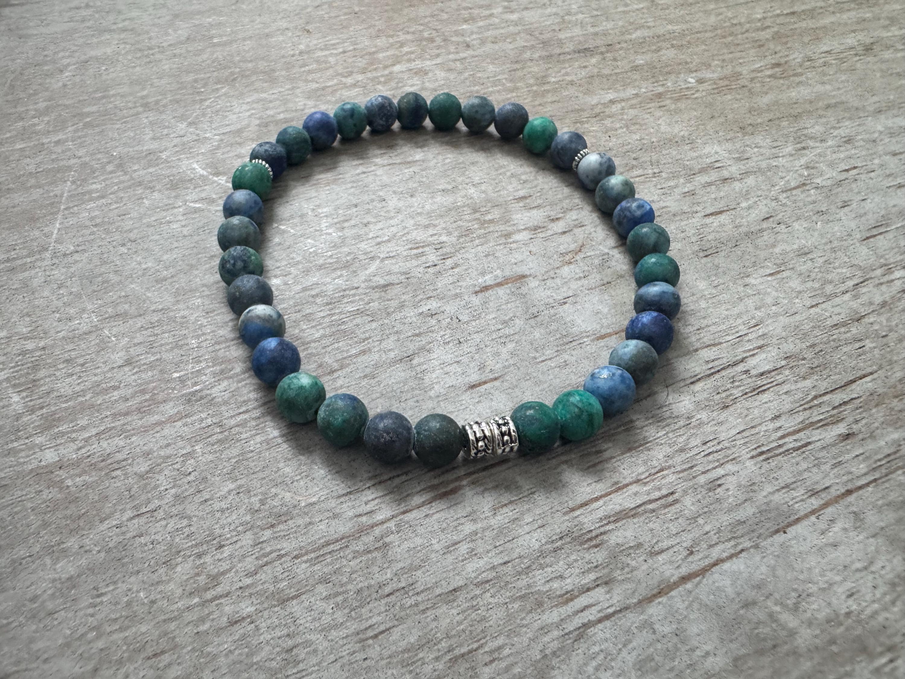 Matte Chrysocolla Lapis Tasbih Bracelet (33 beads) - image 5
