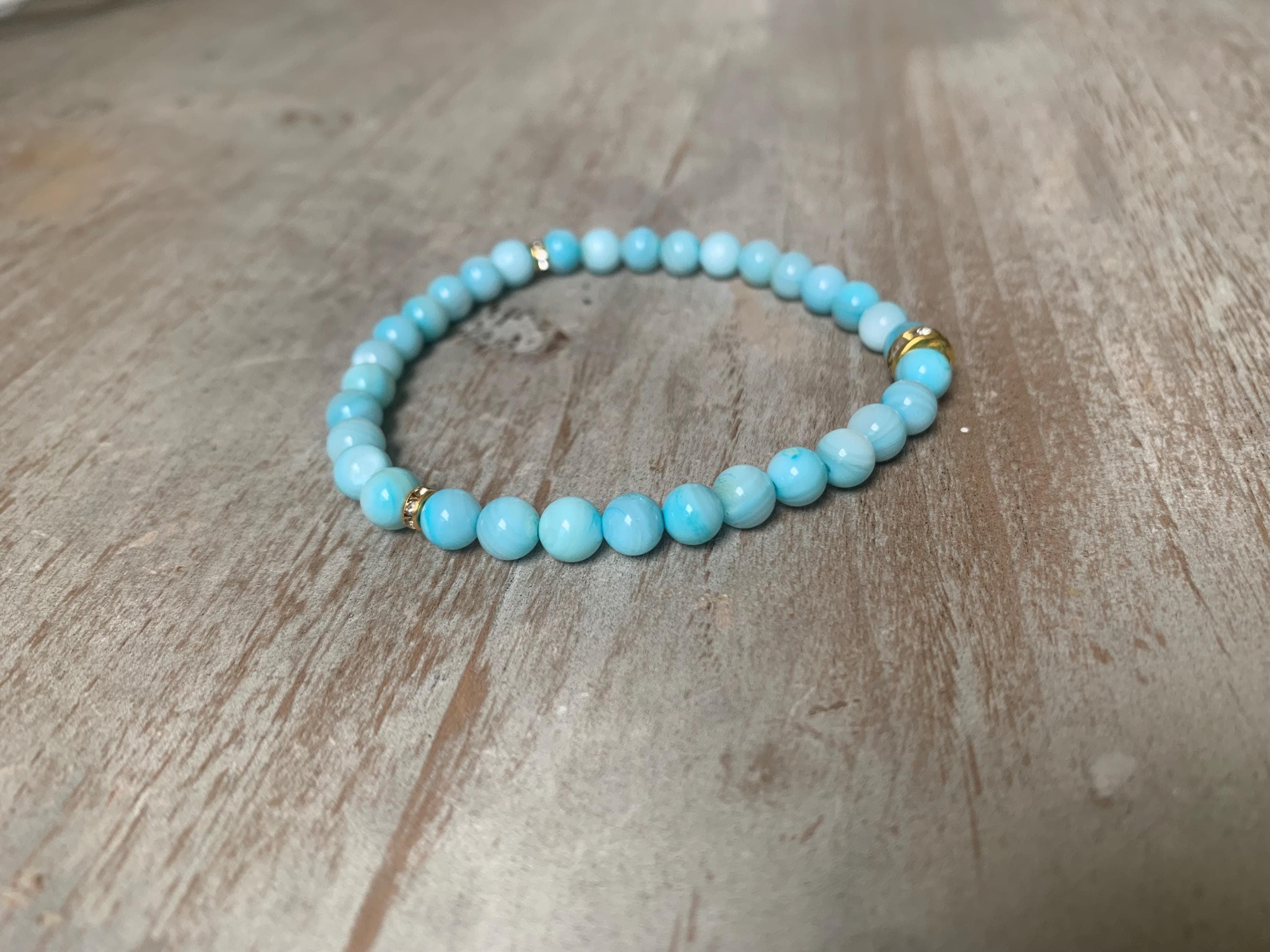 Light Blue Dyed Shell Tasbih Bracelet (33 beads) - image 5