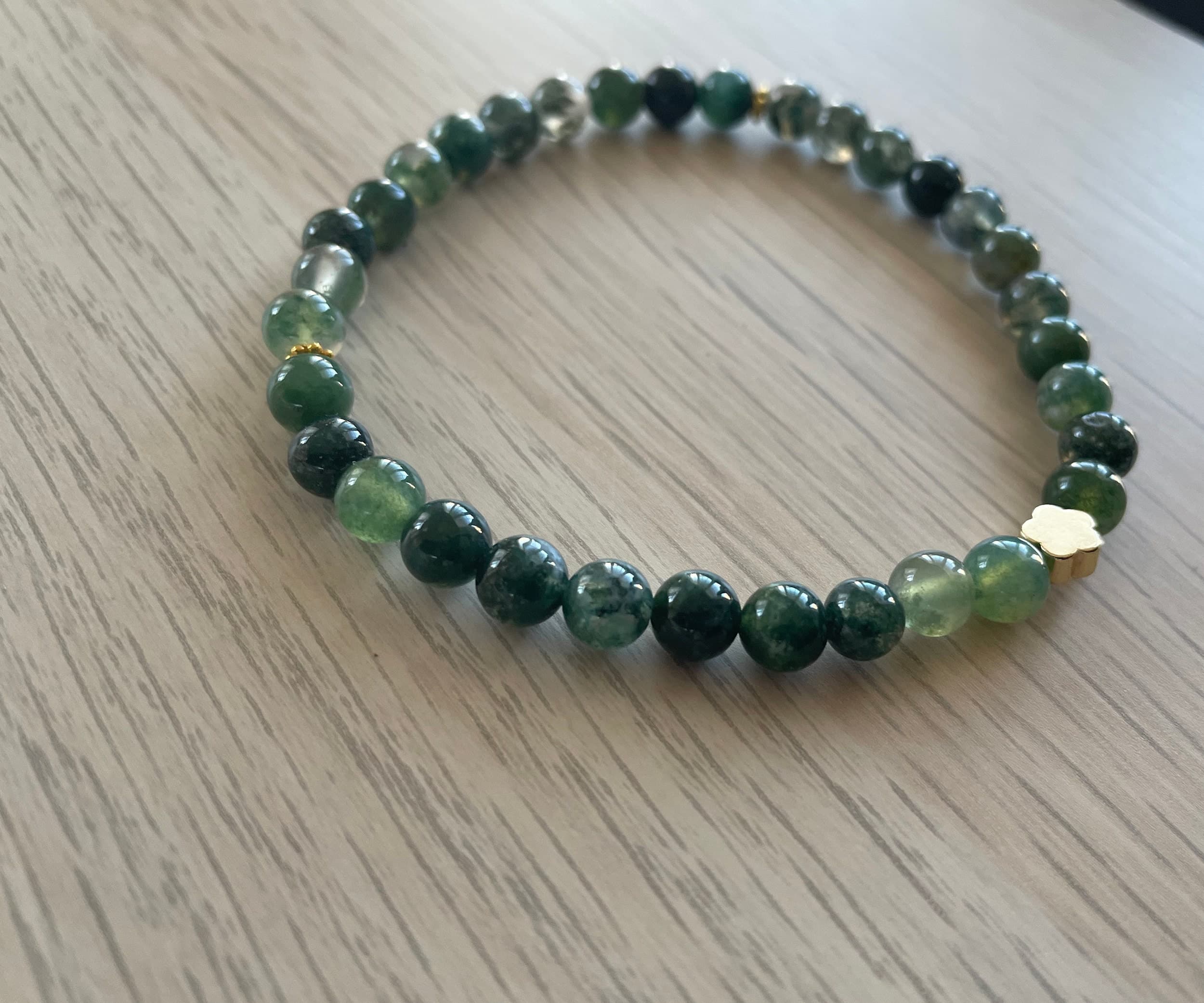 Moss Agate Tasbih Bracelet (33 Beads) - image 3