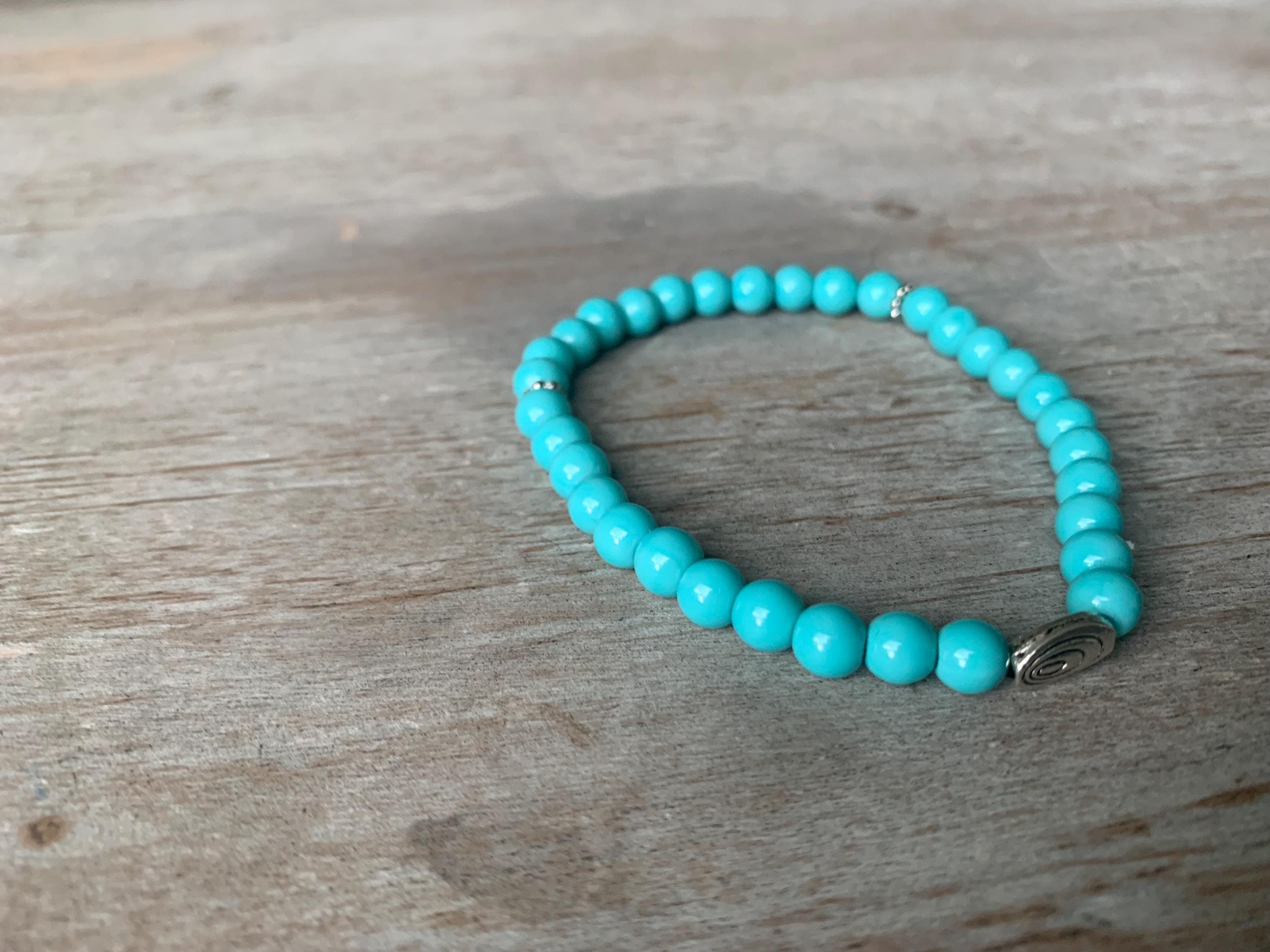 Teal Glass Bead Tasbih Bracelet (33 Beads) - image 3