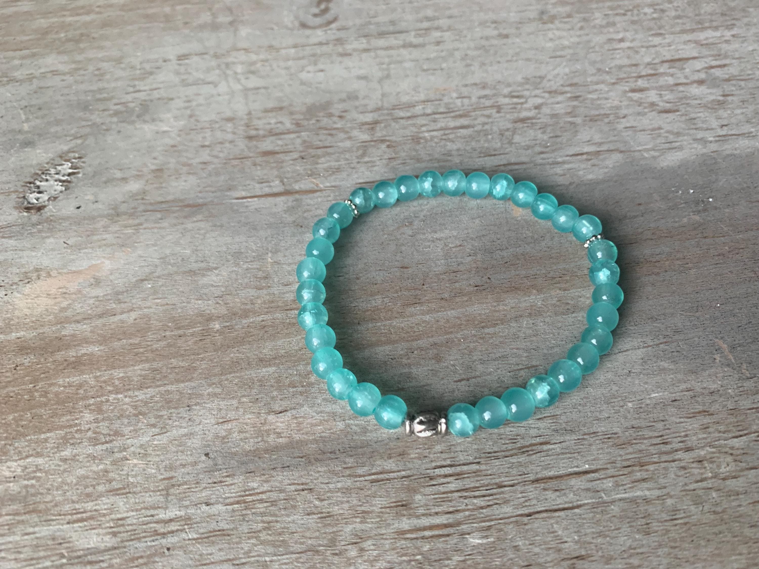 Blue Cracked Glass Bead Tasbih Bracelet (33 Beads) - image 3