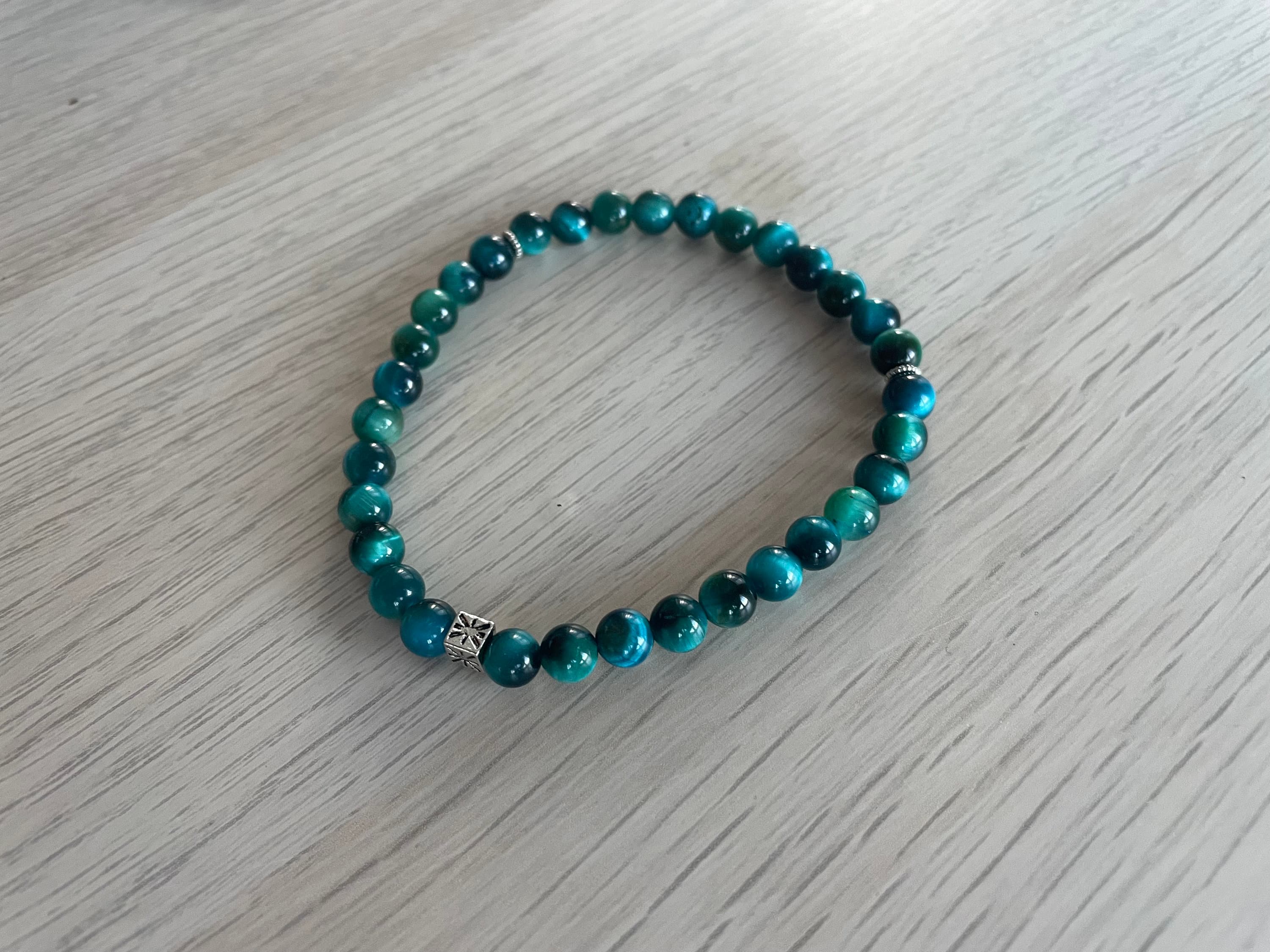 Blue and Green Tiger's Eye Tasbih Bracelet (33 beads) - image 5