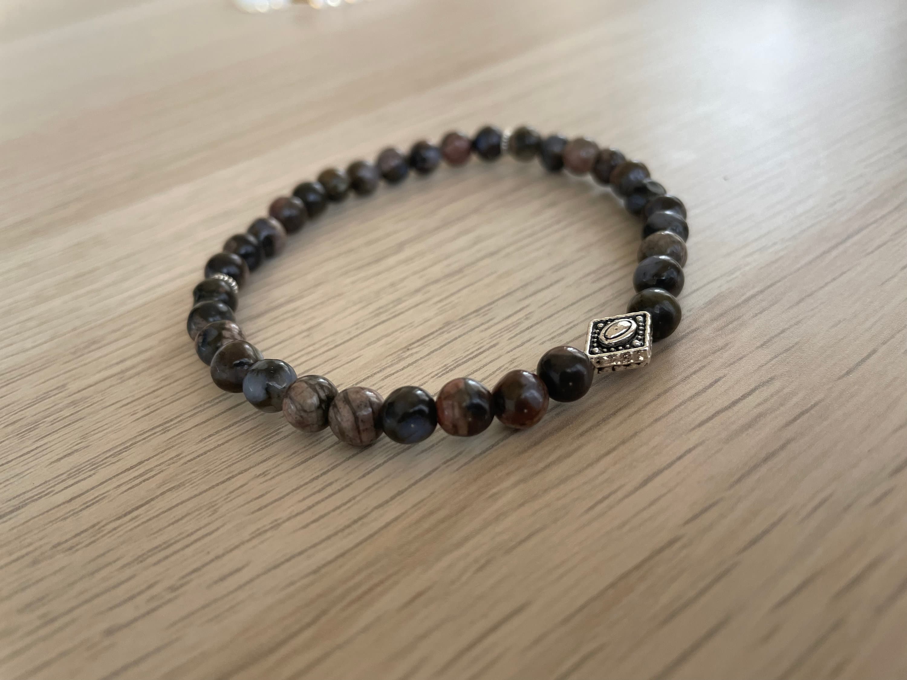 Blue Pattern Jasper Tasbih Bracelet - image 5