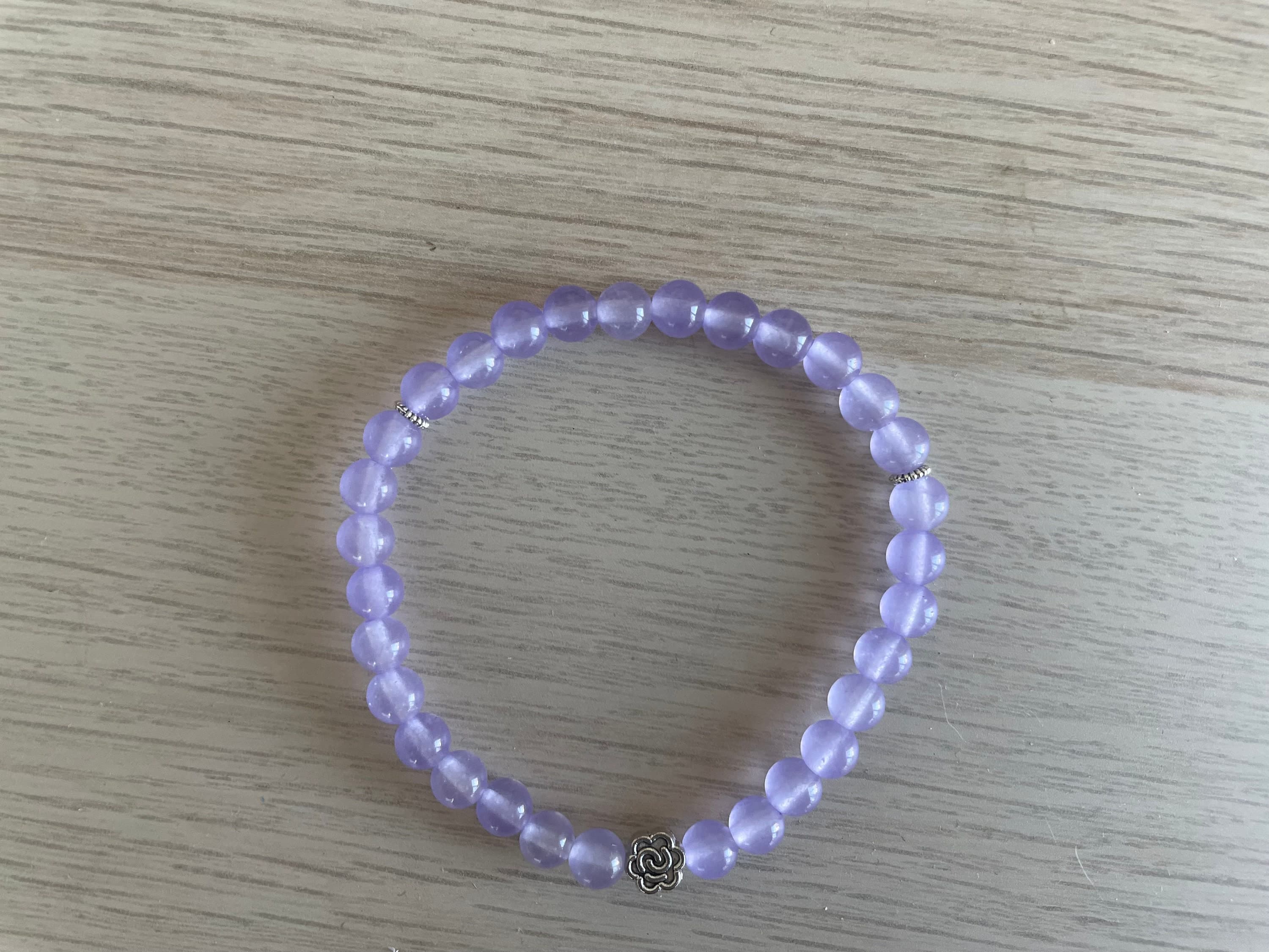 Lavender Dyed Jade Tasbih Bracelet (33 beads)
