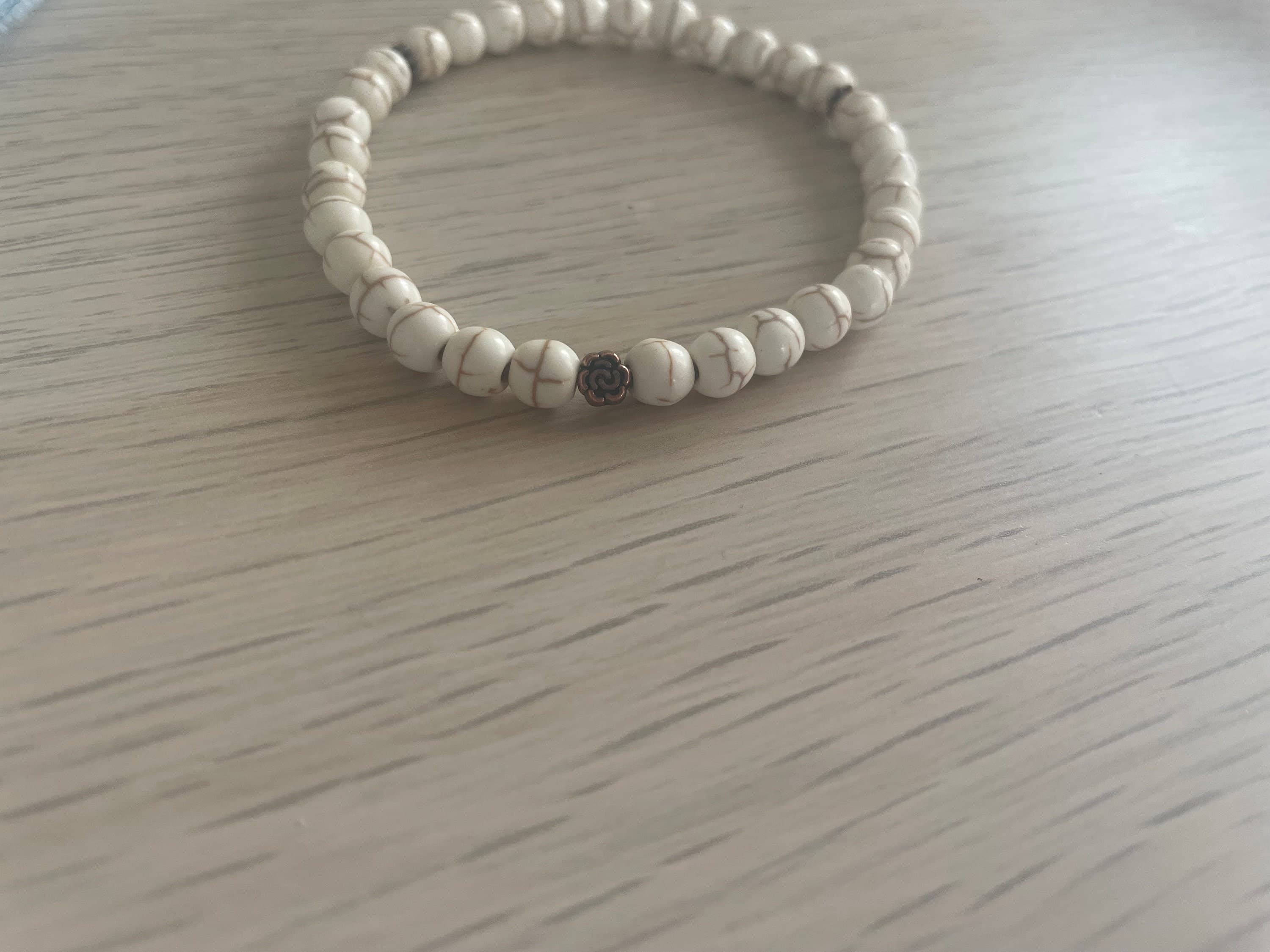 White Powdered Turquoise Tasbih Bracelet (33 beads) - image 3