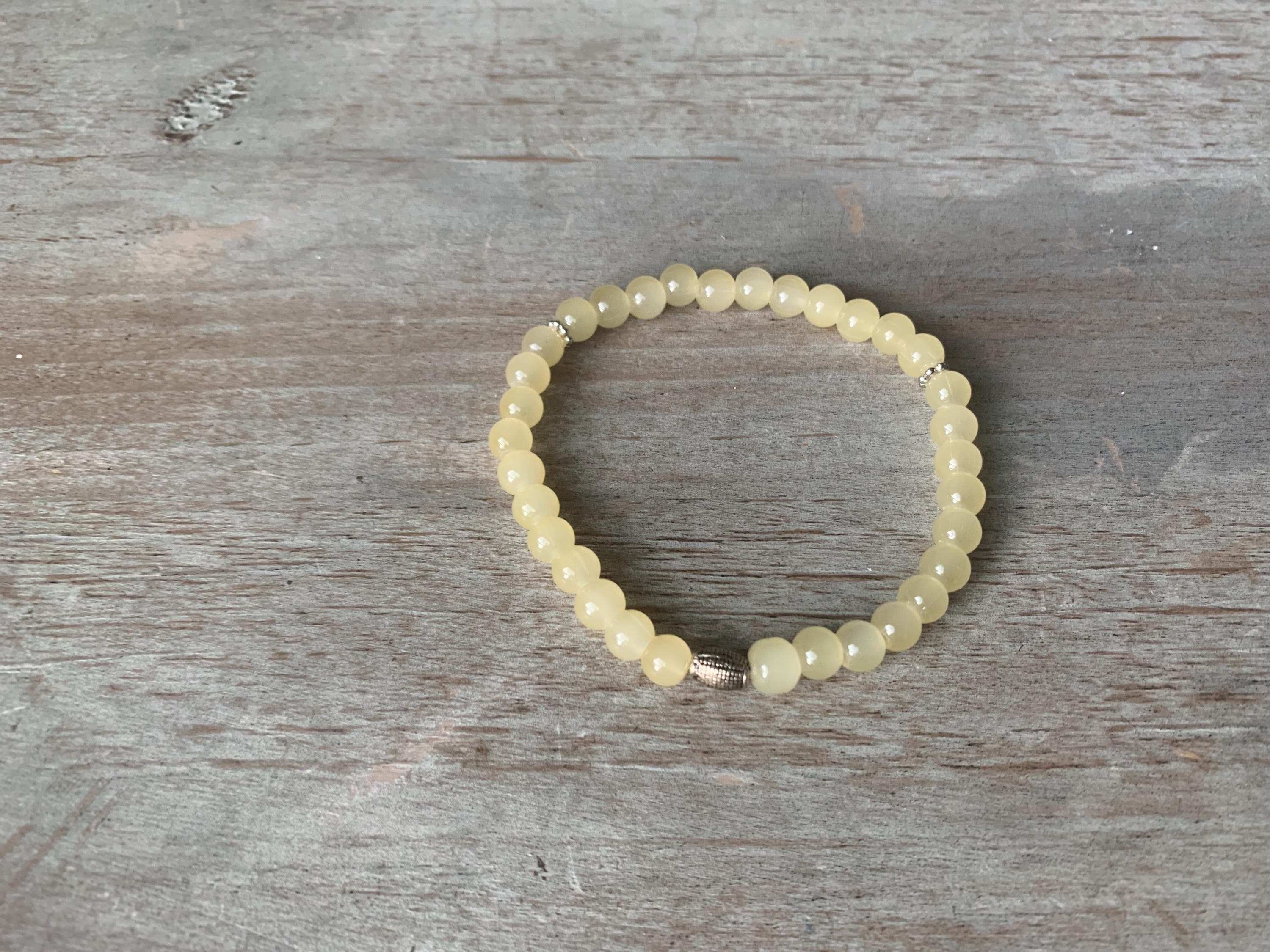 Light Yellow Glass Bead Tasbih Bracelet (33 Beads) - image 3