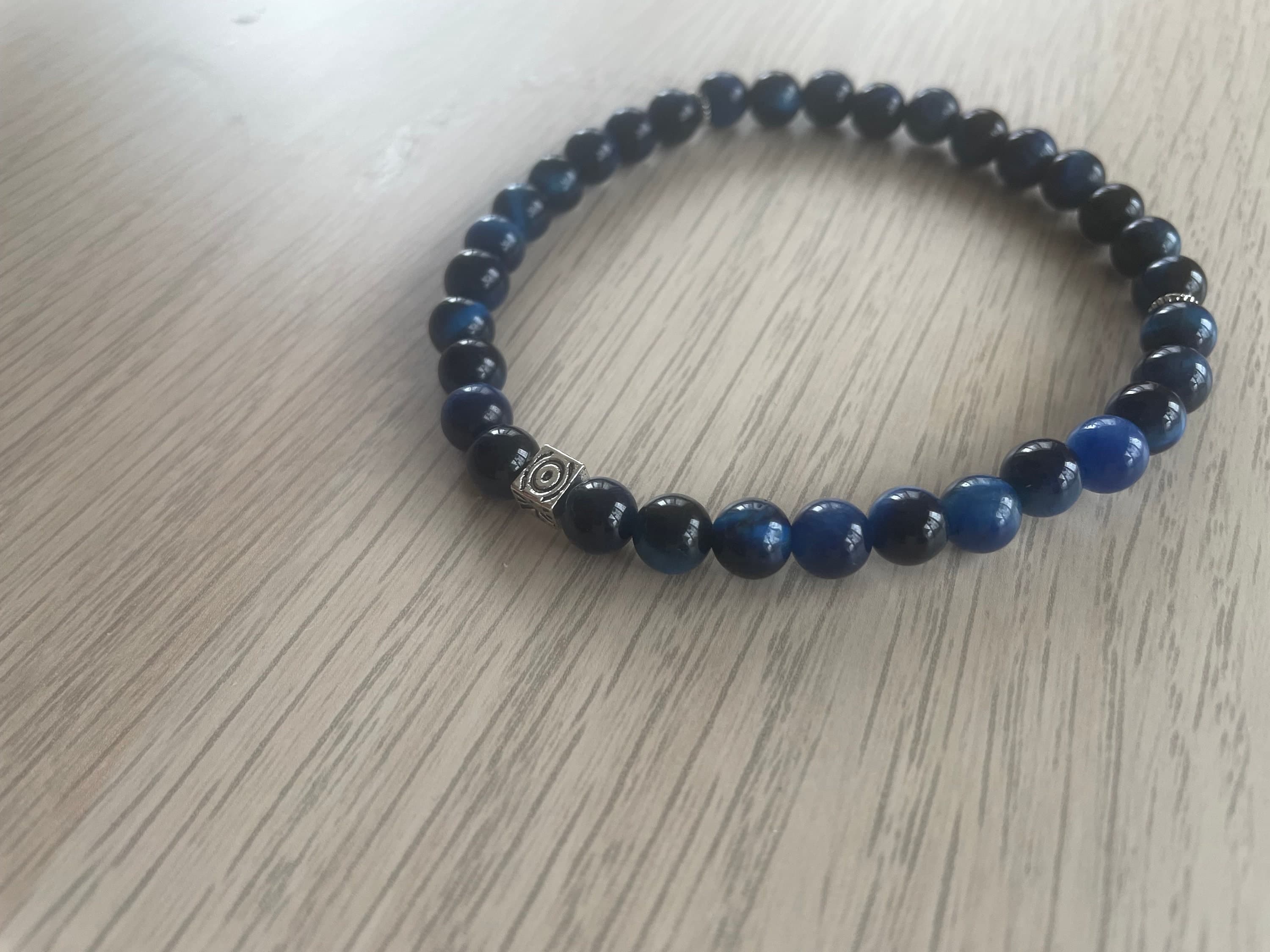 Dark Blue Tiger's Eye Tasbih Bracelet (33 Beads) - image 3