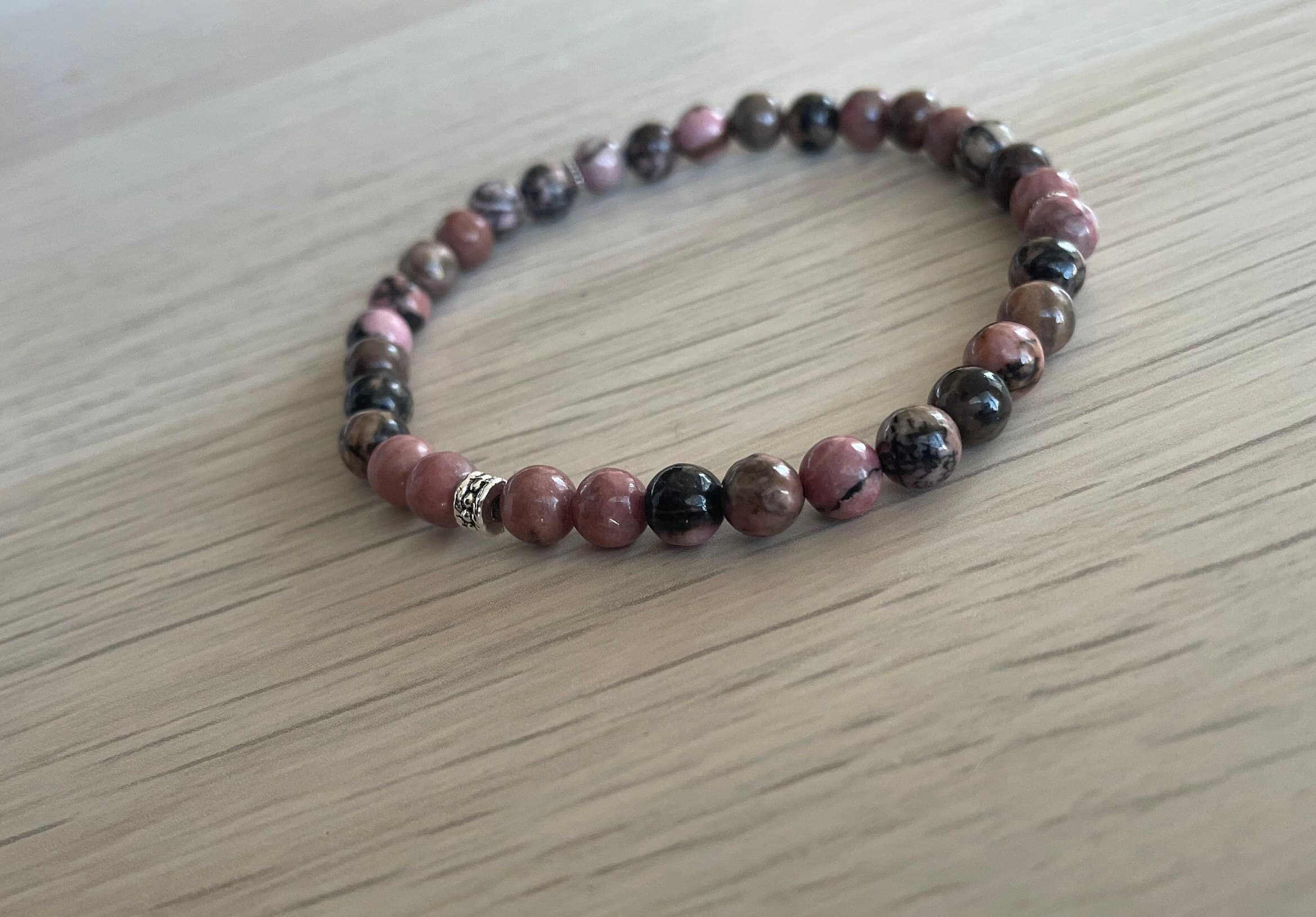 Pink and Black Rhodonite Tasbih Bracelet (33 Beads) - image 5