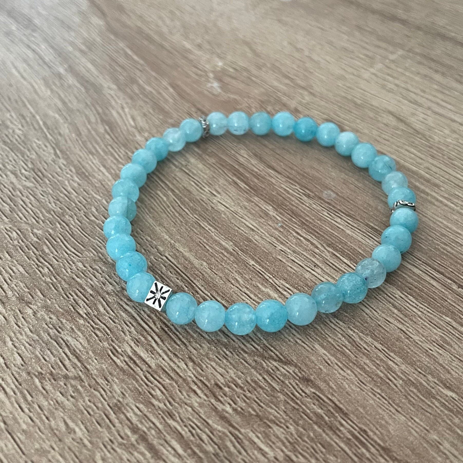 Light Blue Dyed Jade Tasbih Bracelet (33 beads) - image 3
