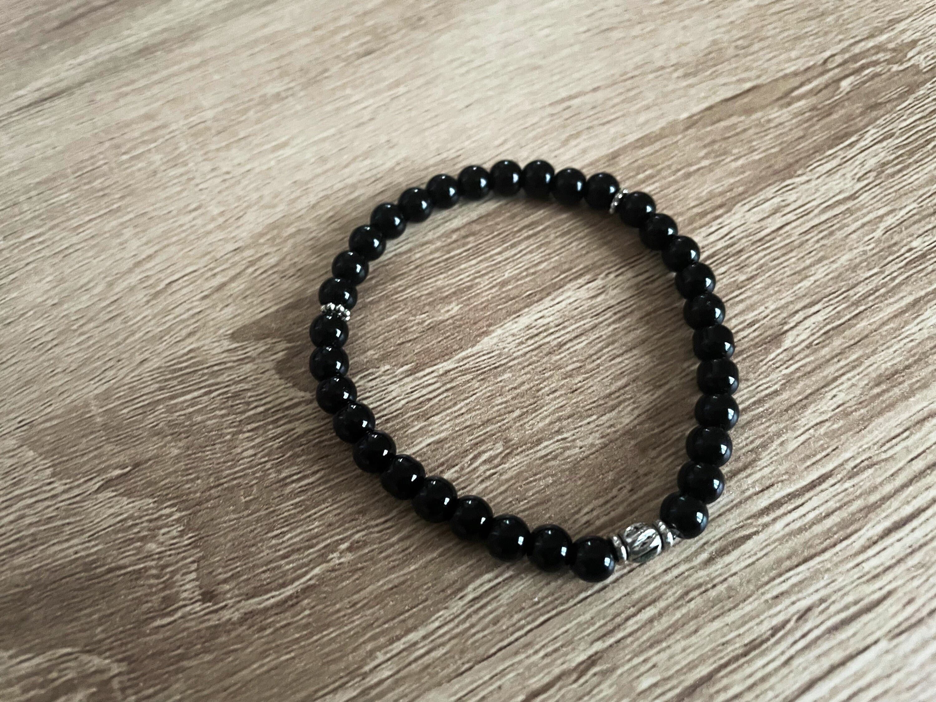 Black Glass Bead Tasbih Bracelet (33 Beads)