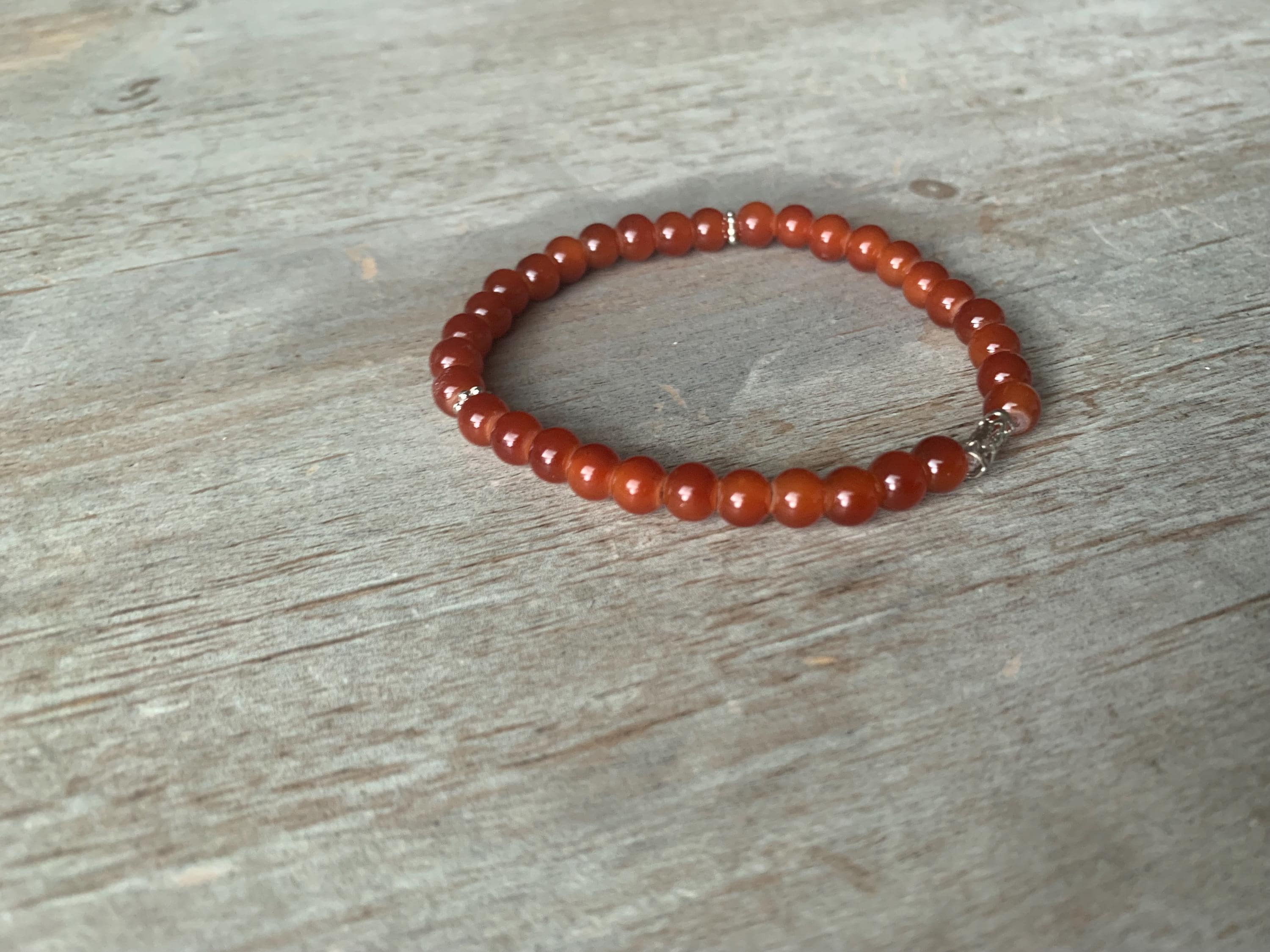 Dark Rust Orange Glass Bead Tasbih Bracelet (33 Beads) - image 4
