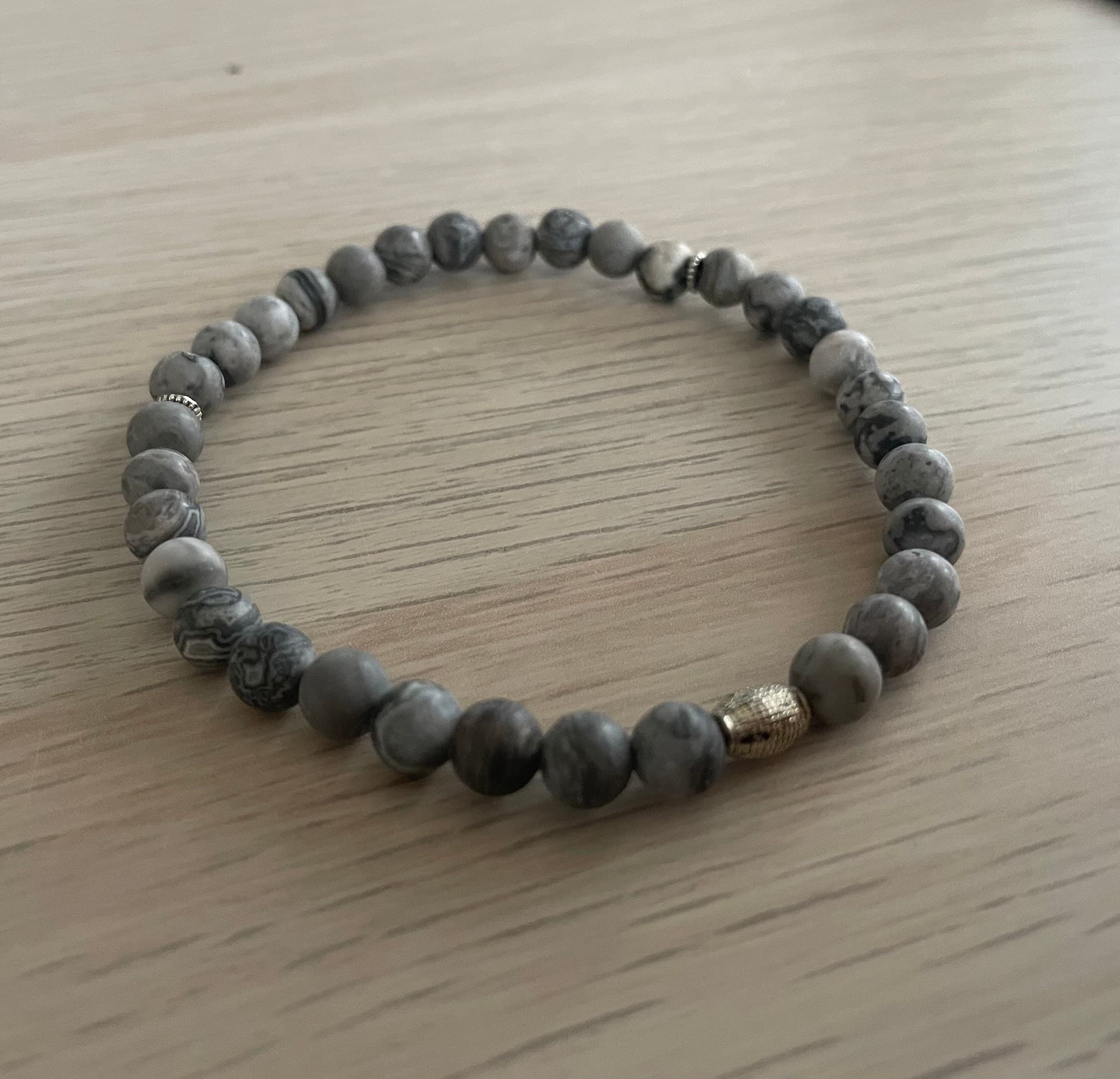 Matte Map Stone Picasso Jasper Tasbih Bracelet (33 Beads) - image 3