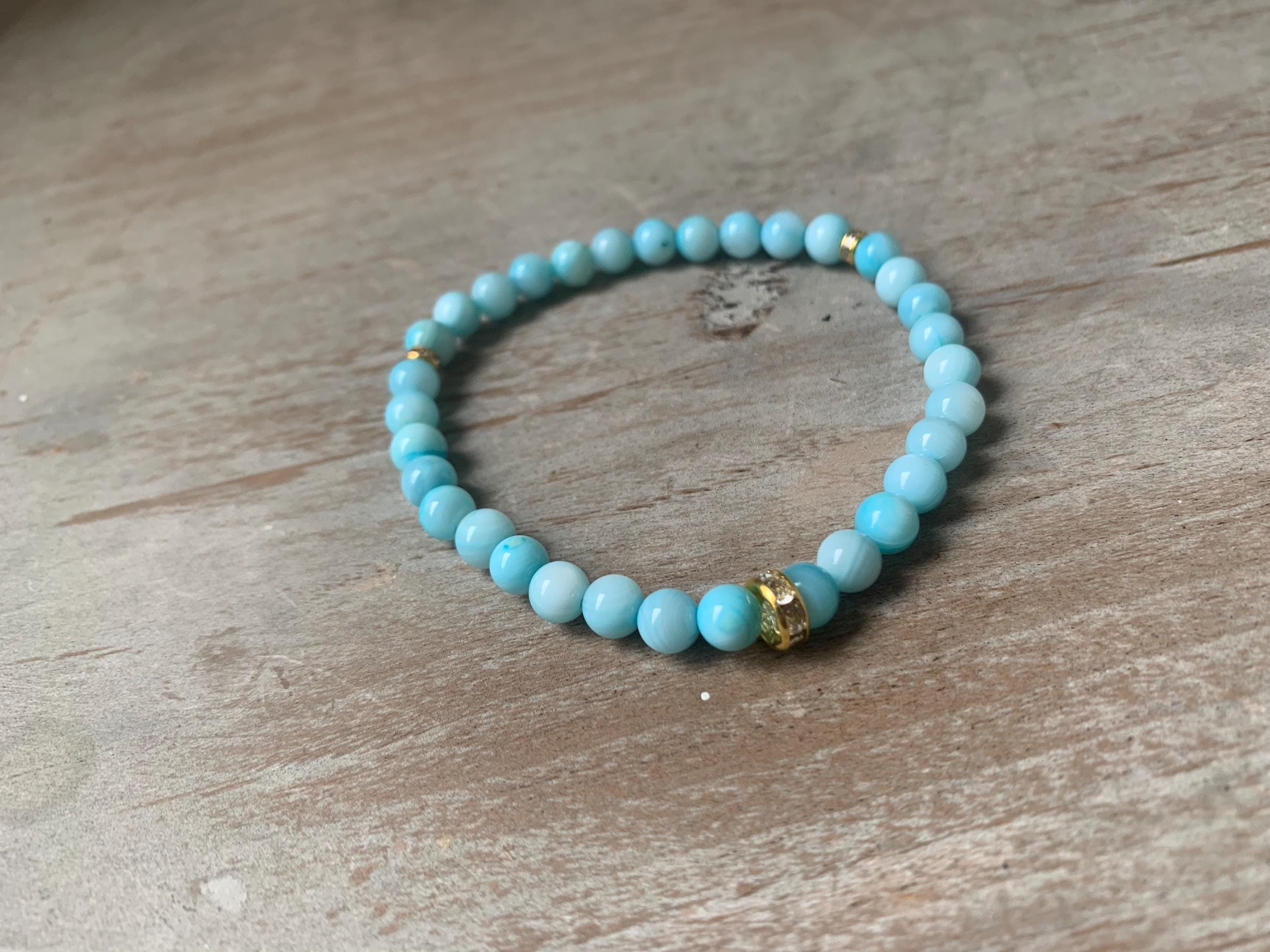 Light Blue Dyed Shell Tasbih Bracelet (33 beads)
